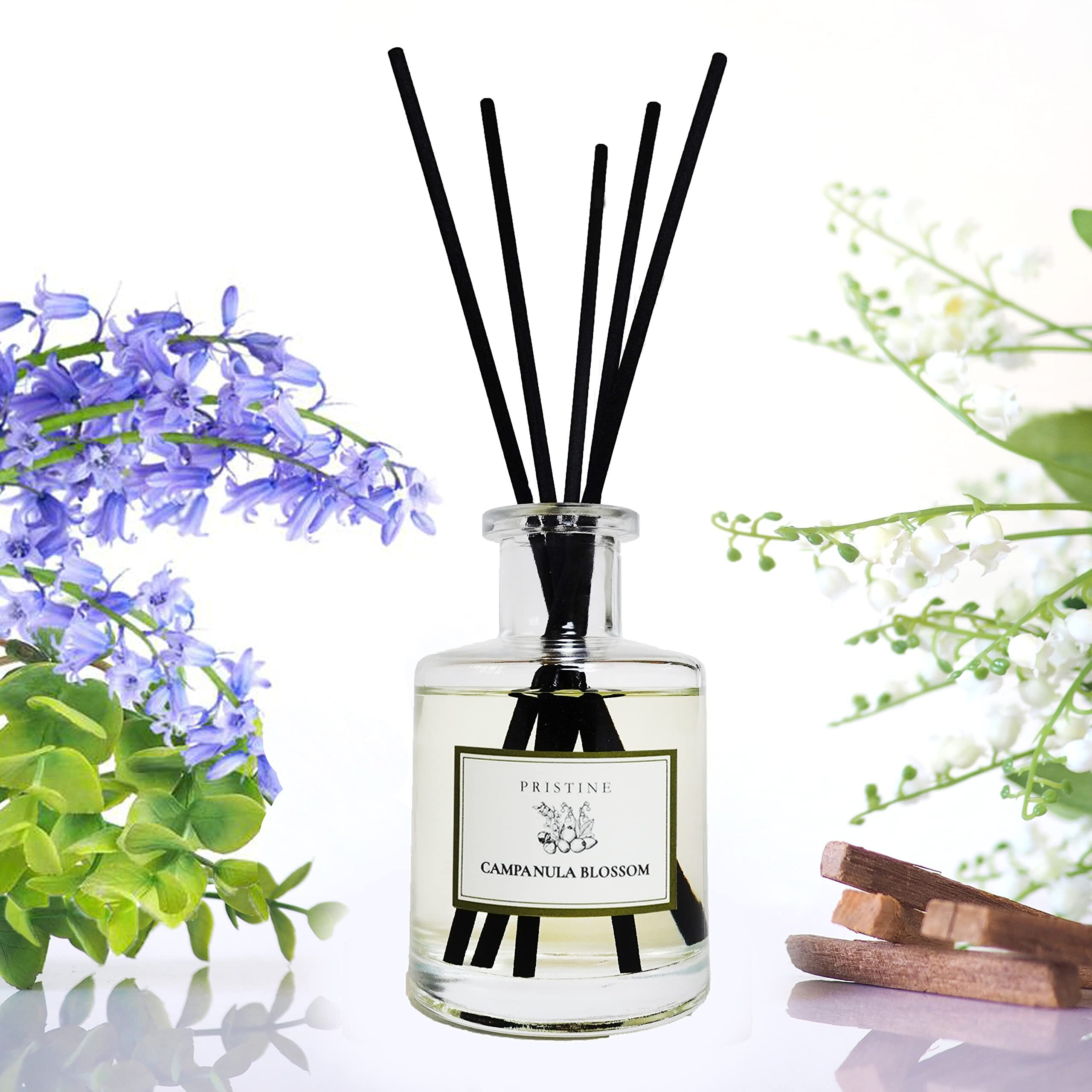 Pristine Campanula Blossom/Inspired By Hotel Duke Reed Diffuser For Home | Fresh Blend Of Bluebell, Hyacinth, Cloves Reed Diffuser Set, Oil & Reed Diffuser Stick | Home & Office Decor | Fragrance Gift