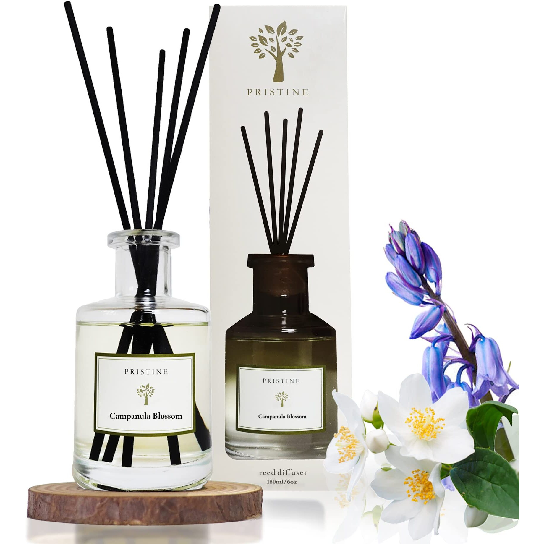Pristine Campanula Blossom/Inspired By Hotel Duke Reed Diffuser For Home | Fresh Blend Of Bluebell, Hyacinth, Cloves Reed Diffuser Set, Oil & Reed Diffuser Stick | Home & Office Decor | Fragrance Gift
