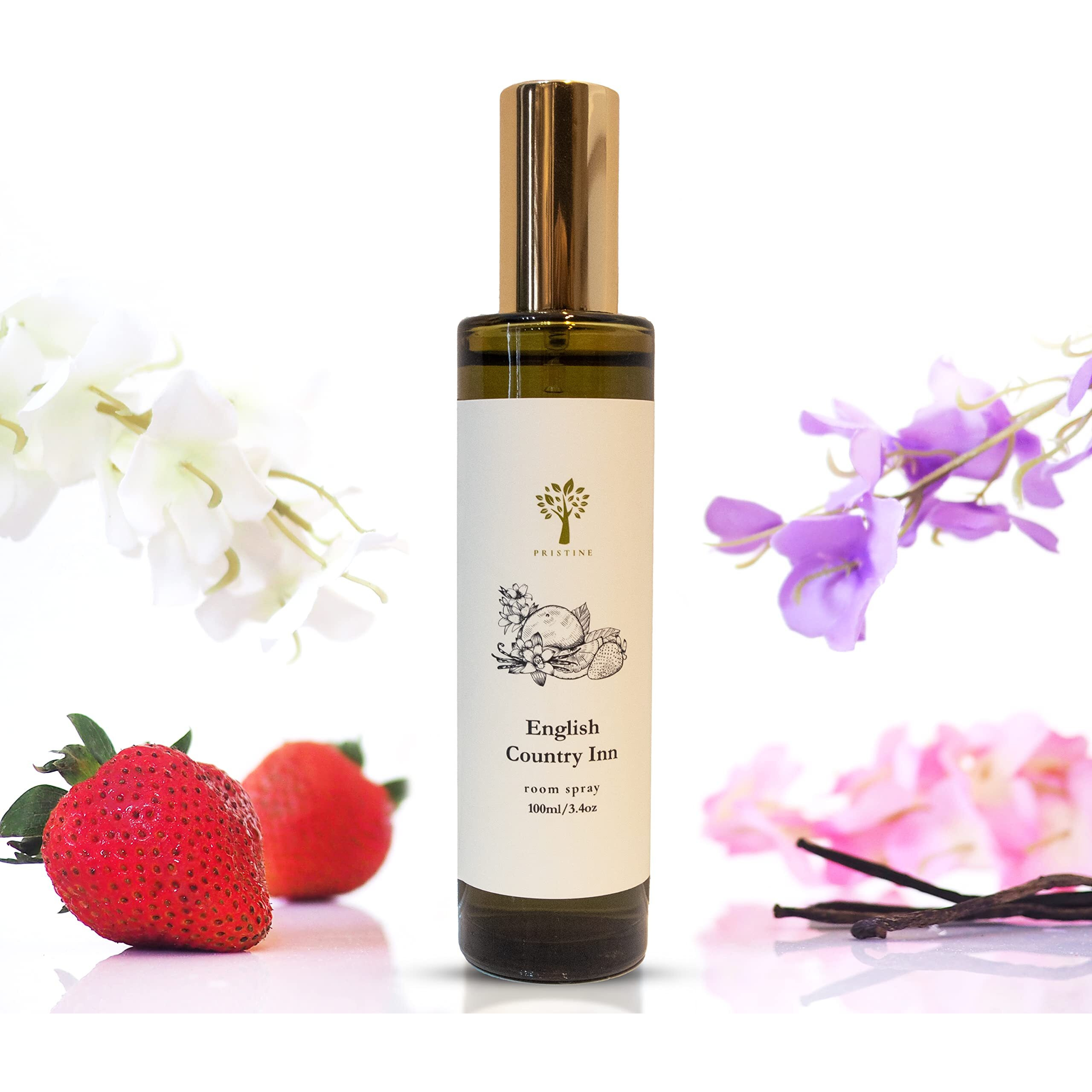 Pristine English Country Inn/Inspired By Ritz Carlton Linen & Room Spray Air Freshener, Made With Essential Oils, Fragrance Room Spray With Strawberry And Vanilla 3.4Oz Pillow Spray