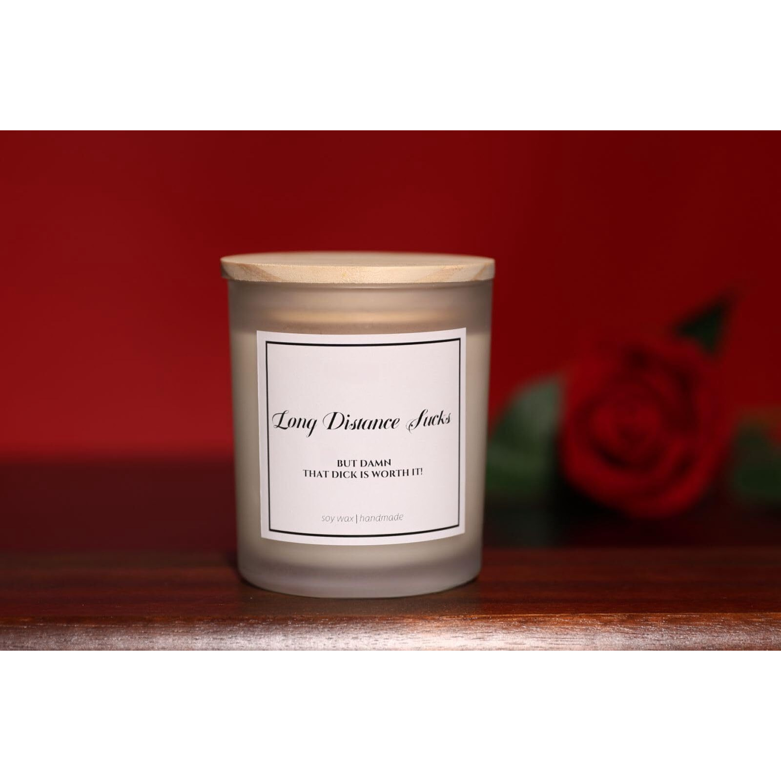 Long Distance Relationship Gifts, I Miss You Gift For Him, Deployment Gifts - Long Distance Sucks Candle, Natural Soy Wax & Natural Essential Oils