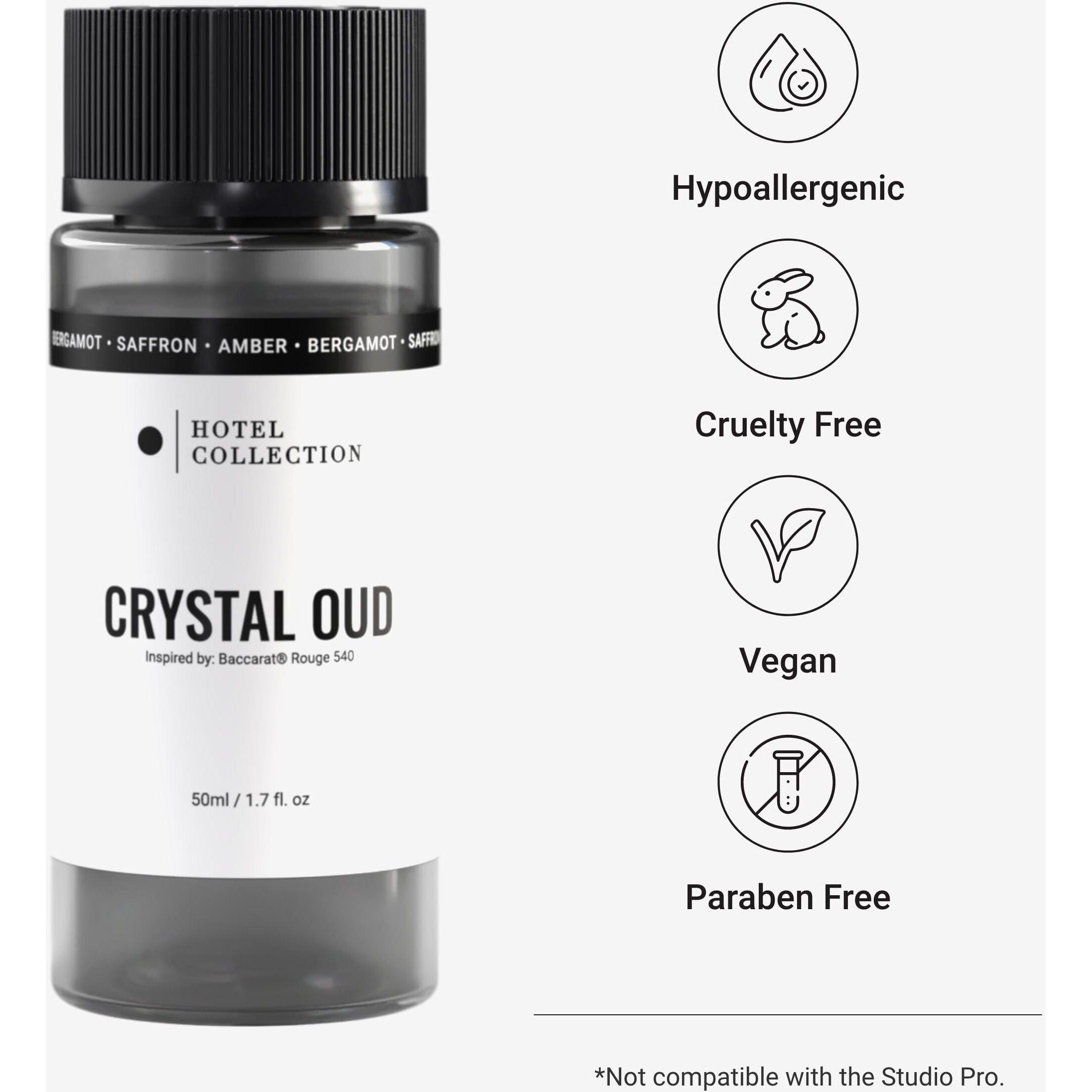 Hotel Collection Diffuser Oil-Crystal Oud-Aromatherapy Essential Fragrance Oil-Hints Of Bergamot, Sweet Berries, Jasmine& Saffron-50Ml 1.7 Fl Oz