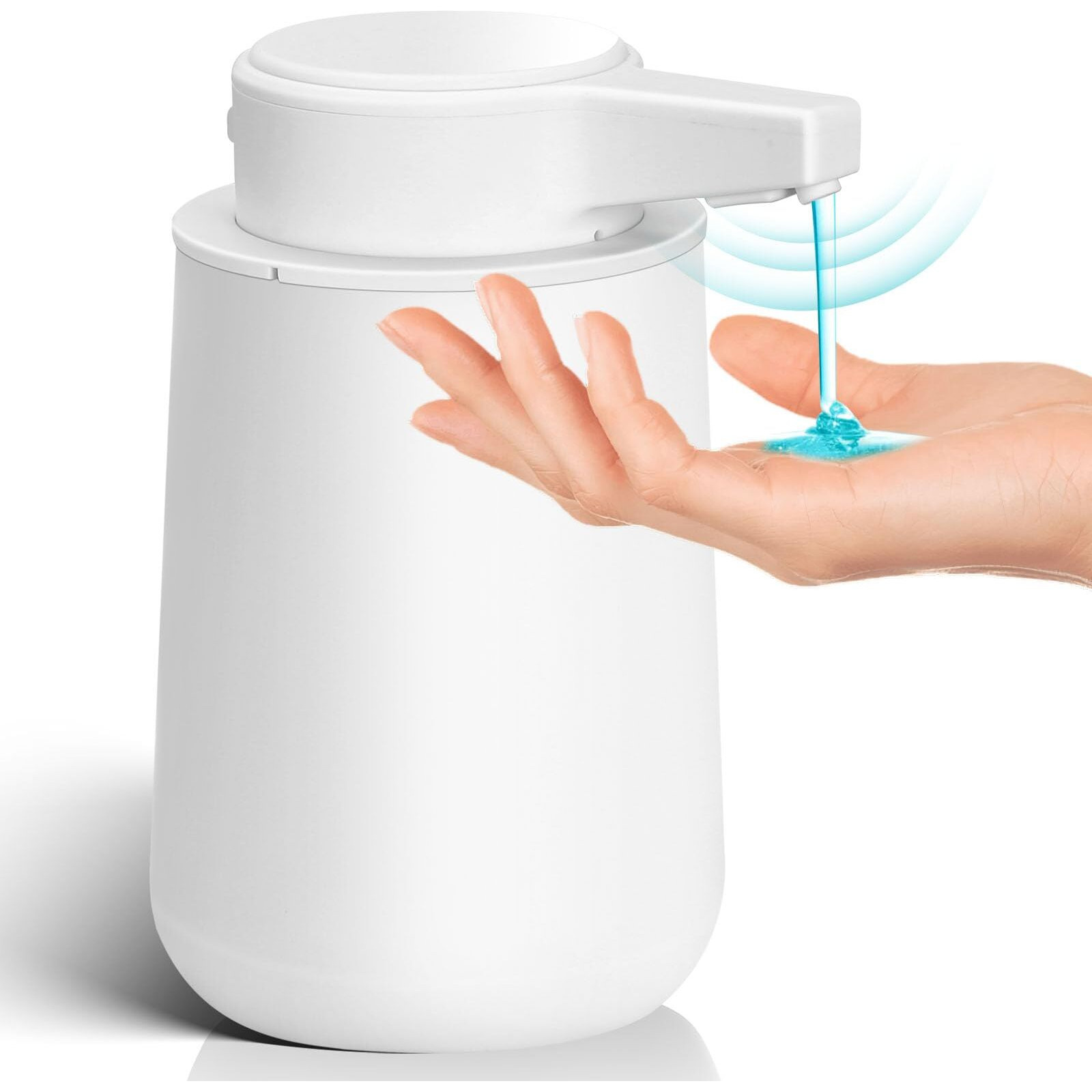 Automatic Soap Dispenser Liquid Touchless 9Oz Plastic White 3-Level Adjustable Modern Rechargeable Electric Smart Auto Soap Dispenser - Bathroom Kitchen Hand Dish Lotion