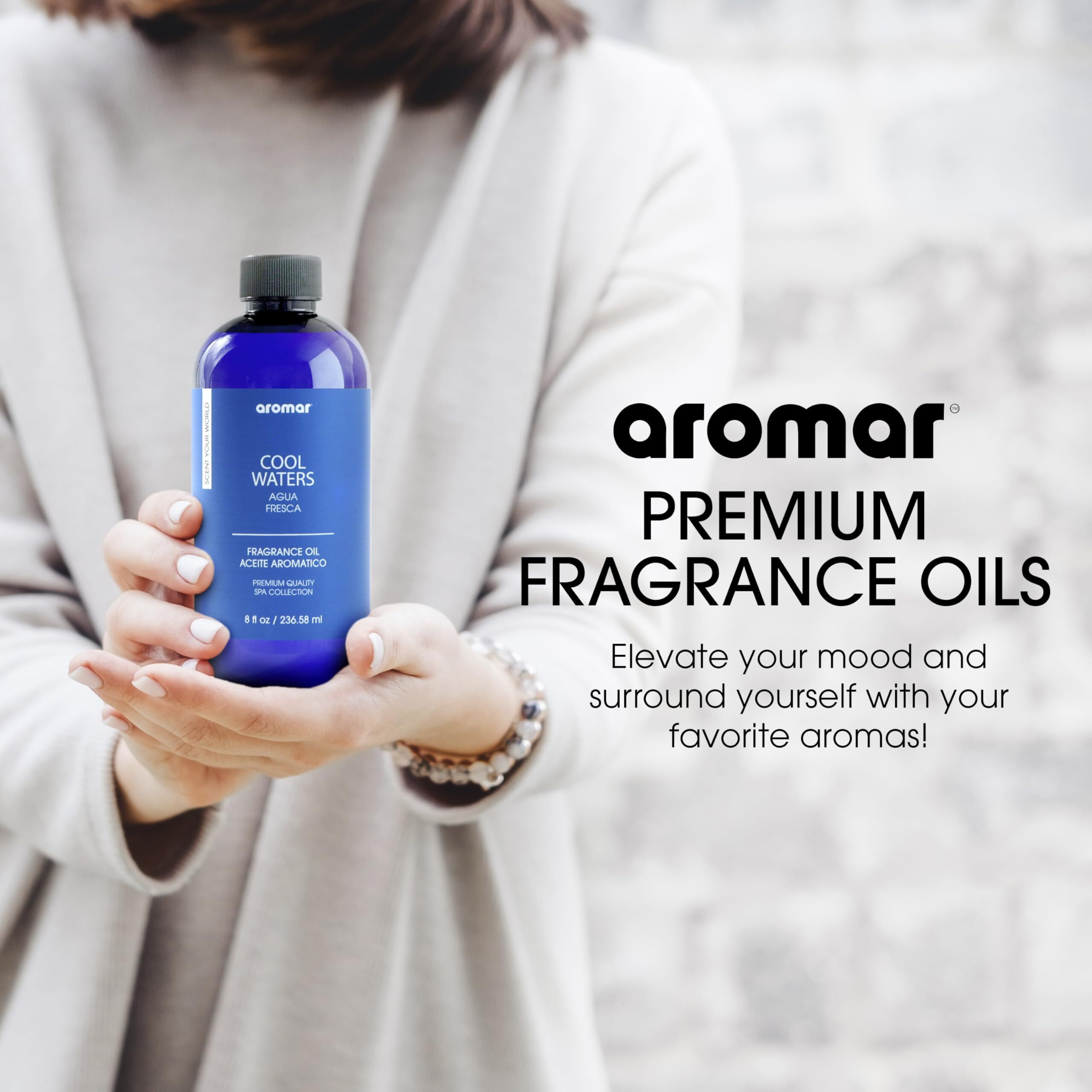 Aromar Premium Fragrance Oil, Long-Lasting, Reinvigorating Uplifting Aroma For Aromatherapy, & Household Uses. Assorted Scents 8Oz
