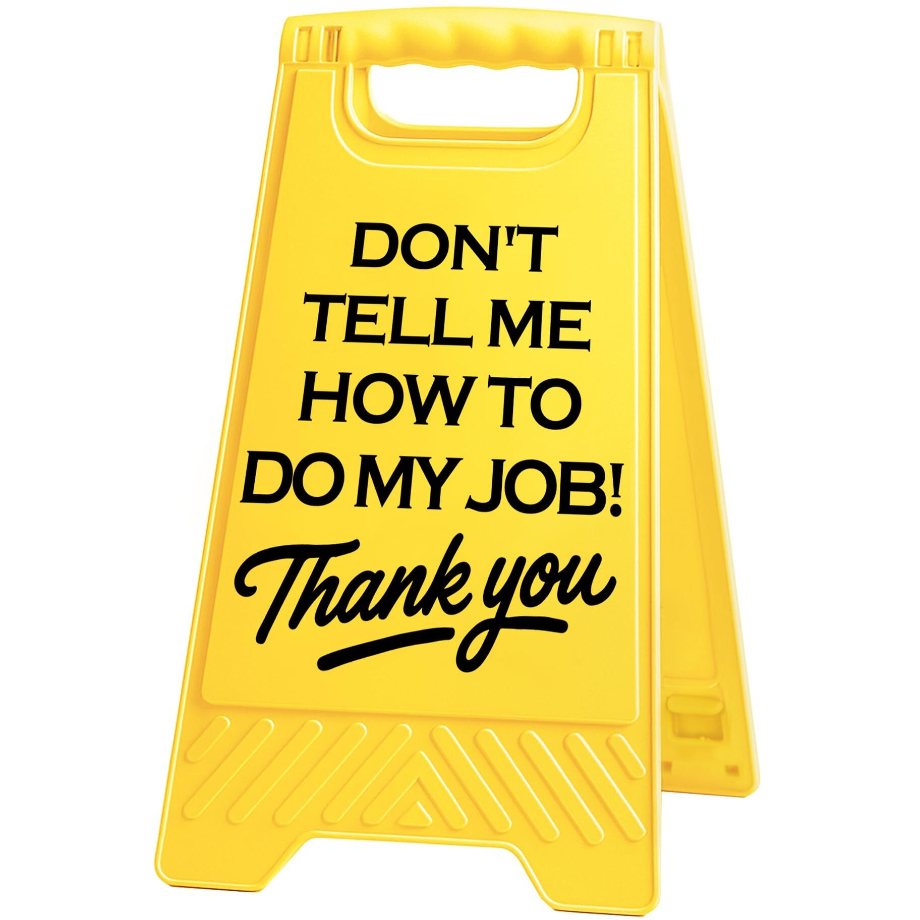 Exuberium Caution Don'T Tell Me How To Do My Job Funny Office Desk Decor Sign Gifts For Women Coworkers Sarcastic Desk Sign Multi-Functional Phone Holder Mirror Table Sign Birthday White Elephant Gift