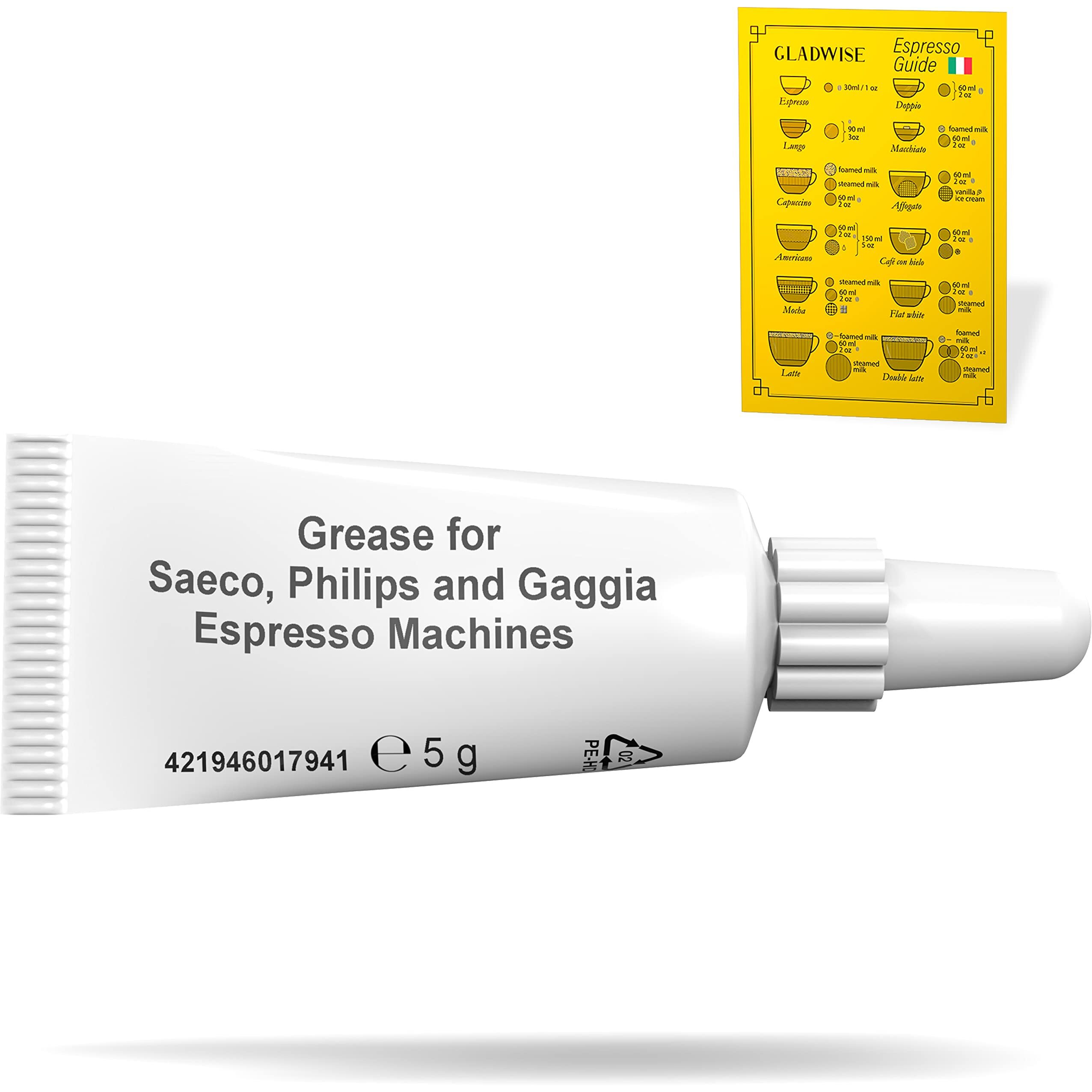 Espresso Machine Grease - Coffee Oil 5G Tube For All Saeco, Phillips And Gaggia Expresso Machines. Hd8869 Maintenance Kit For Cleaning And Lubricant
