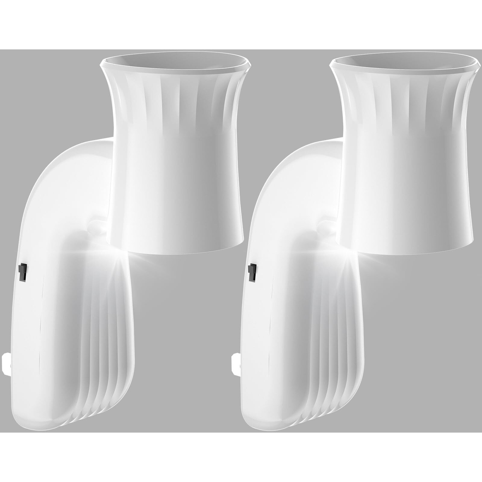 Zoblise 2Pcs Wall Fragrance Plug In With Night Light, Compatible With Bath And Body Works Wallflowers, Rotatable Plug In Diffuser, Stylish Essential Oil Diffuser For A Cozy Home Office (White)