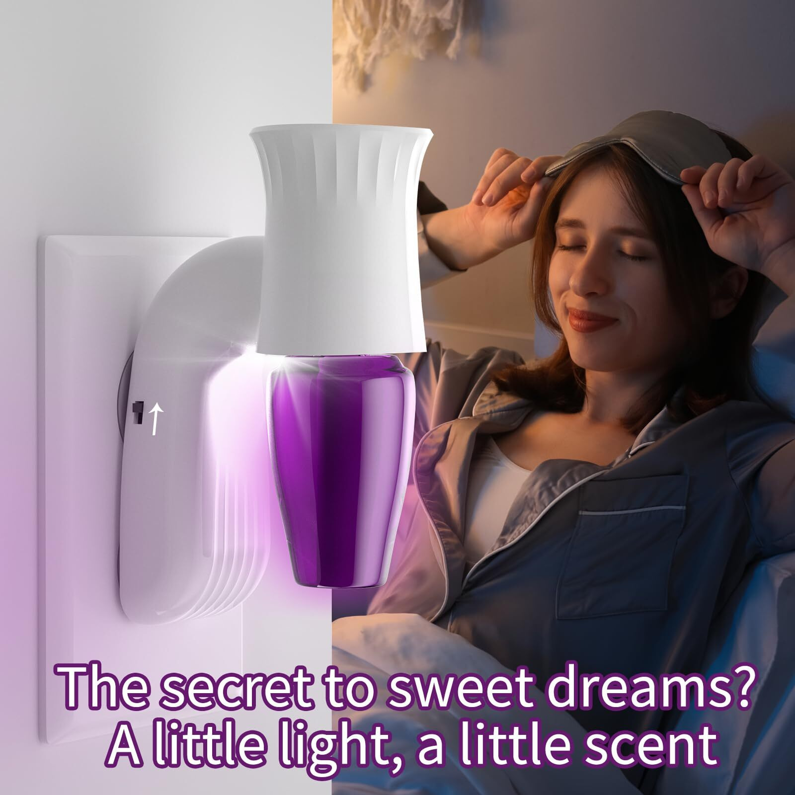 Zoblise 2Pcs Wall Fragrance Plug In With Night Light, Compatible With Bath And Body Works Wallflowers, Rotatable Plug In Diffuser, Stylish Essential Oil Diffuser For A Cozy Home Office (White)