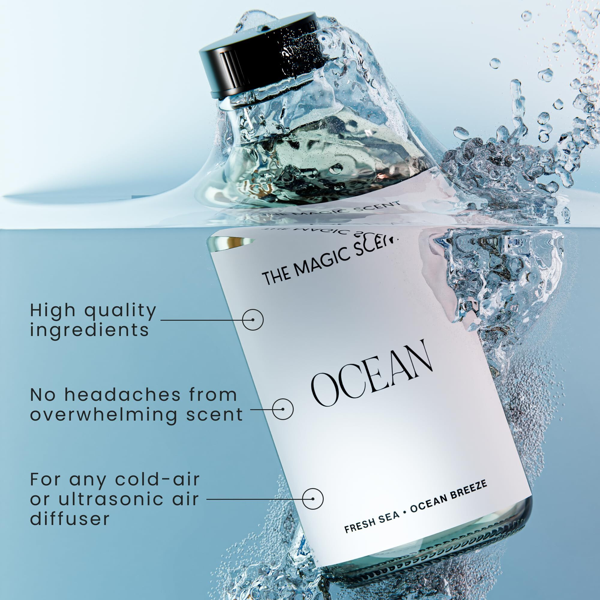 The Magic Scent Ocean Oils For Diffuser - Hvac, Cold-Air, & Ultrasonic Diffuser Oil Inspired By Bali - Essential Oils For Diffusers Aromatherapy - 4 Fl Oz, 120 Ml