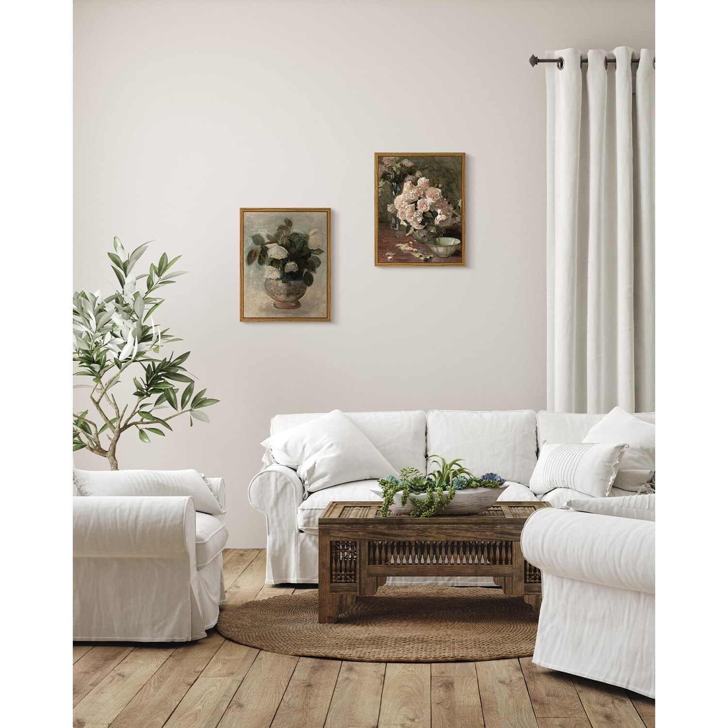 Insimsea Framed Canvas Prints Art Vintage Decor, Home Eclectic Roses In Vase Classical Oil Paintings For Wall Art Decorations, Rustic Farmhouse Floral Wall Decor For Bathroom, 8"&quotX10""