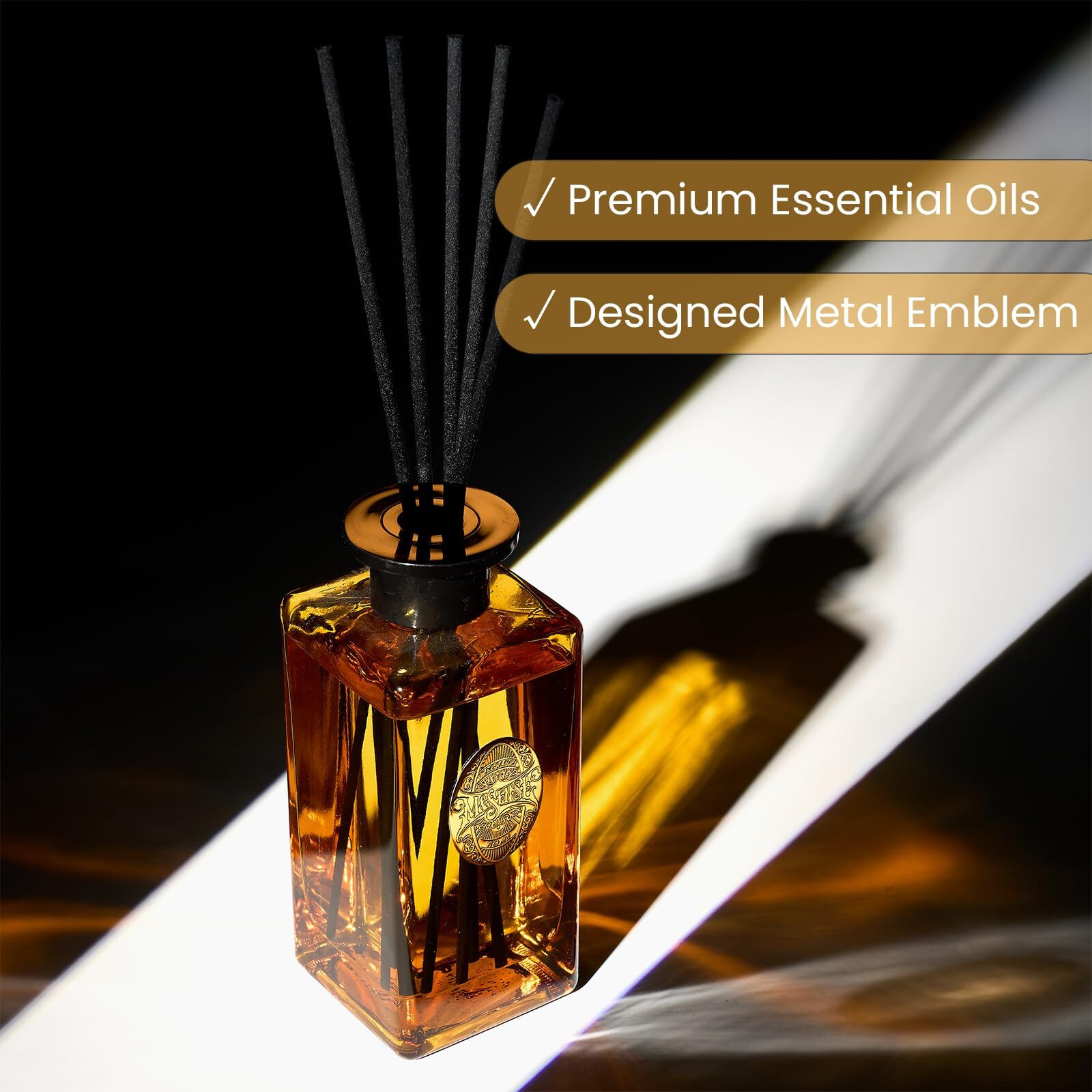 M&Sense 10.14 Oz Large Reed Diffuser Set | Neroli Noir Scent Oil Diffuser With Sticks |Hotel Collection Non-Toxic Essential Oil |For Bedroom Bathroom Living Room