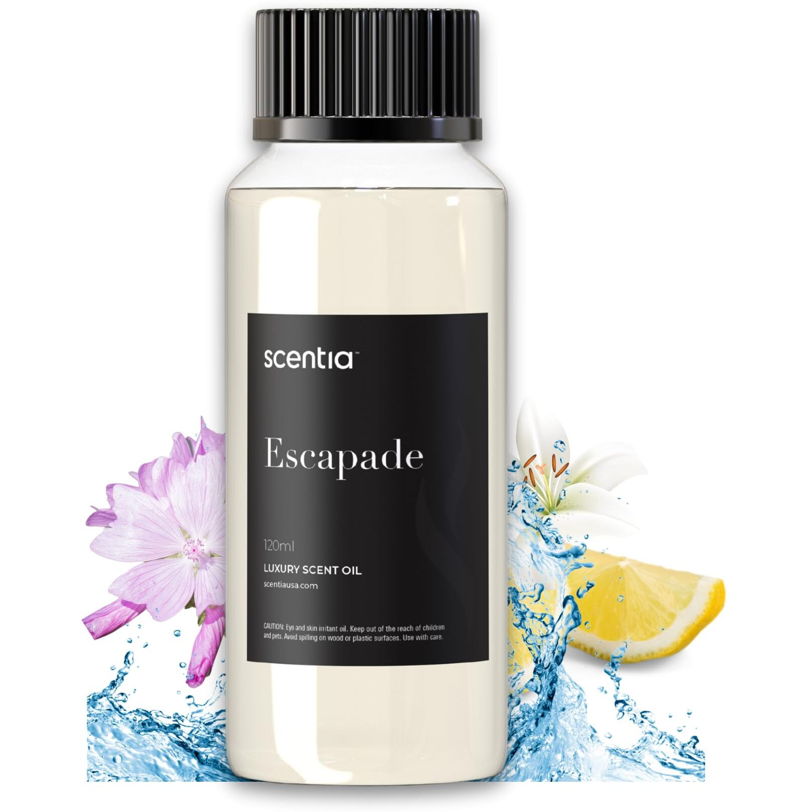 Scentia Hotel Diffuser Oil Inspired By The Ritz Carlton Hotel Scent - 120 Ml 4.06 Fl Oz - Essential Oil Blend Botanical Jasmine, Bergamot & Fresh Marine Notes For Aromatherapy Diffusers - Escapade