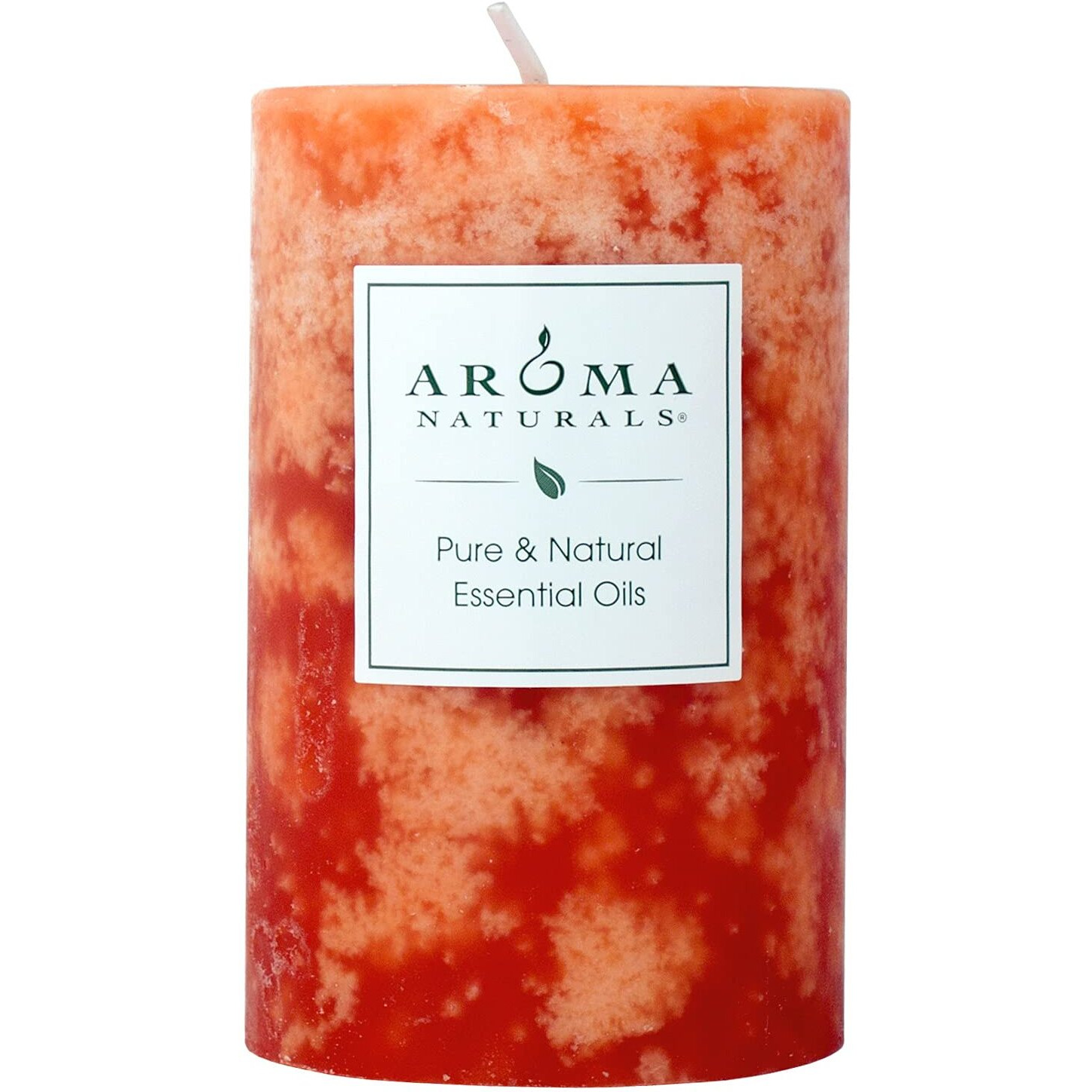 Aroma Naturals Orange And Cedar Essential Oil Scented Pillar Candle, Clarity, 2.5 Inch X 4 Inch