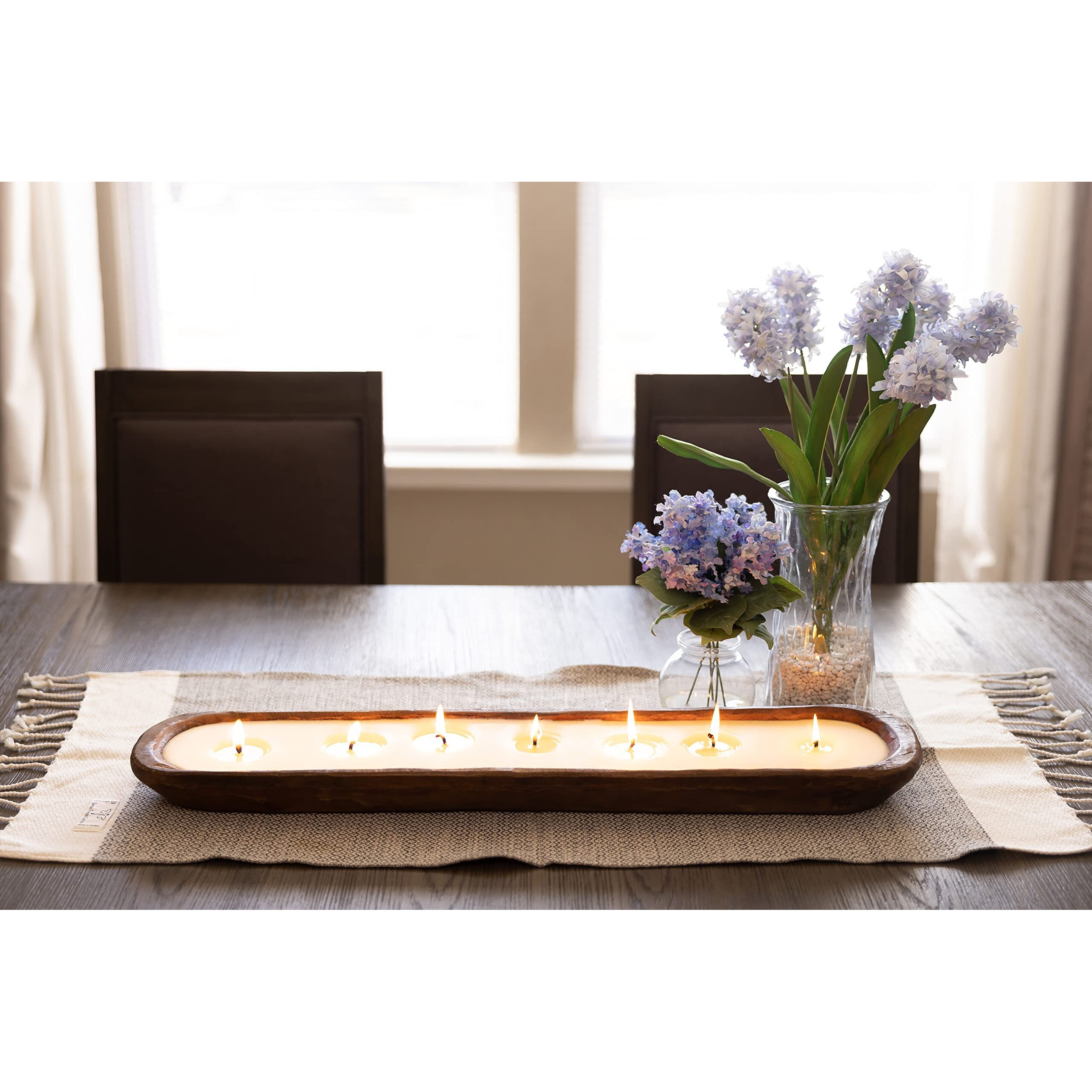 Red Barn Candle Company Wood Dough Bowl Candles | 100% Natural Soy Wax & Essential Oil Infused | Odor Eliminating + Pet Safe | Scented Candle Gifts For Men & Women (Pumpkin Spice, 7-Wick)