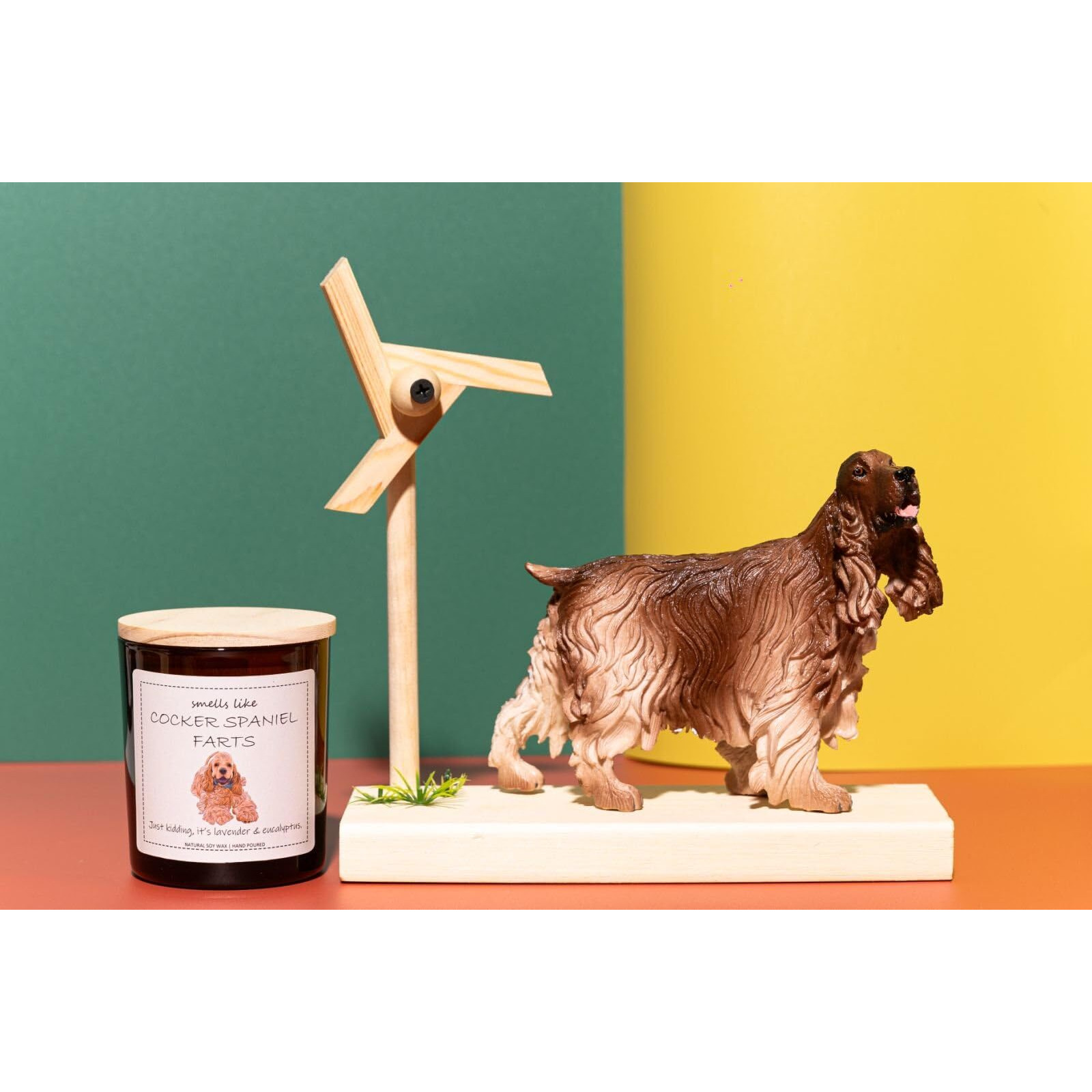 Cocker Spaniel Gifts & Decor, Dog Mom Gifts, Smells Like Cocker Spaniel Farts Candle - Lavender & Eucalyptus, Crafted By Natural Soy Wax & Natural Essential Oils