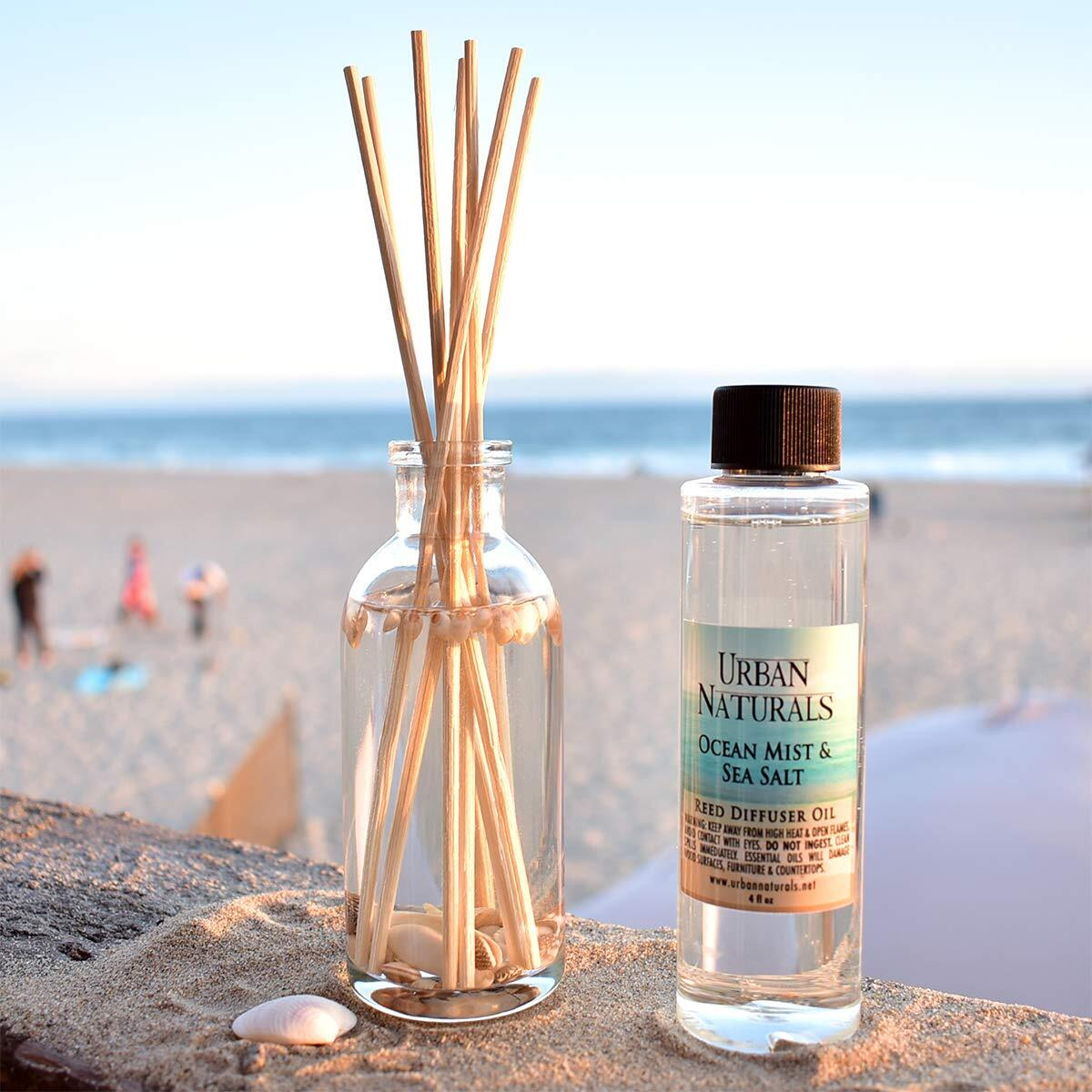 Urban Naturals Ocean Mist & Sea Salt Reed Diffuser Set | Made With Essential Oils & Real Botanicals | Decorative Air Freshener For Large Rooms | Beautiful Home D  Cor Makes A Great Gift
