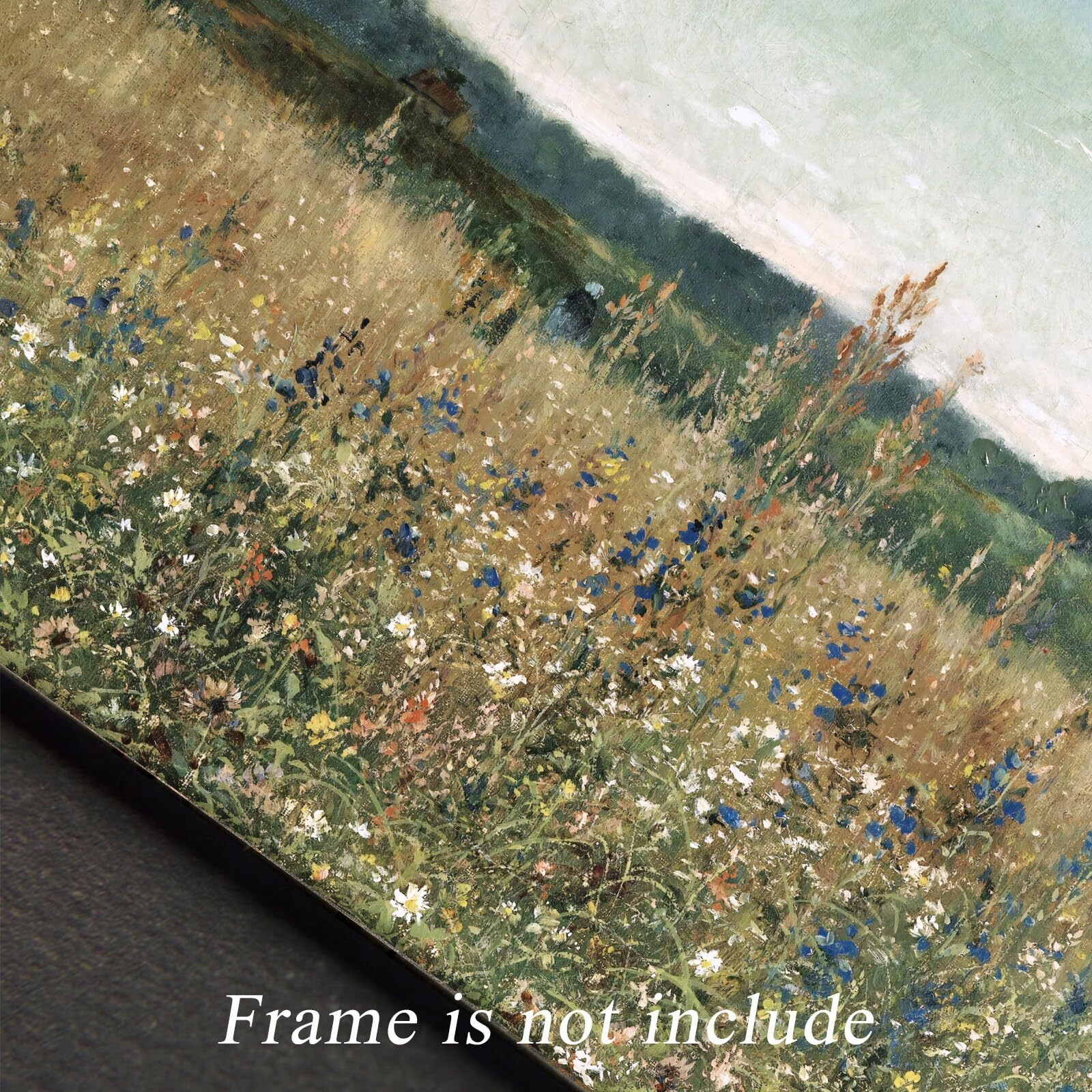 Uniro Vintage Wall Art, Classical Wildflower Field Wall Painting Canvas Oil Prints For Wall Decor7 Farmhouse Wall Art Vintage Landscape Art Pictures For Bathroom Kitchen Decor(8"" X 10""-Unframed)