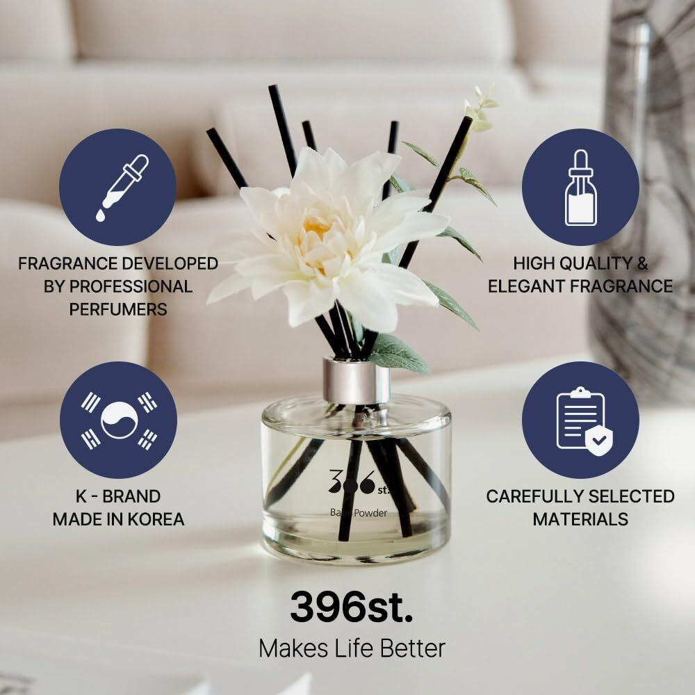396 St. Dahlia Flower Reed Diffuser, Vanilla Lavender(Also Known As Garden Lavender), 200Ml(6.7Oz) / Reed Diffuser Sets, Scentsy Home Fragrance, Scented Oils, Home & Bathroom D  Cor