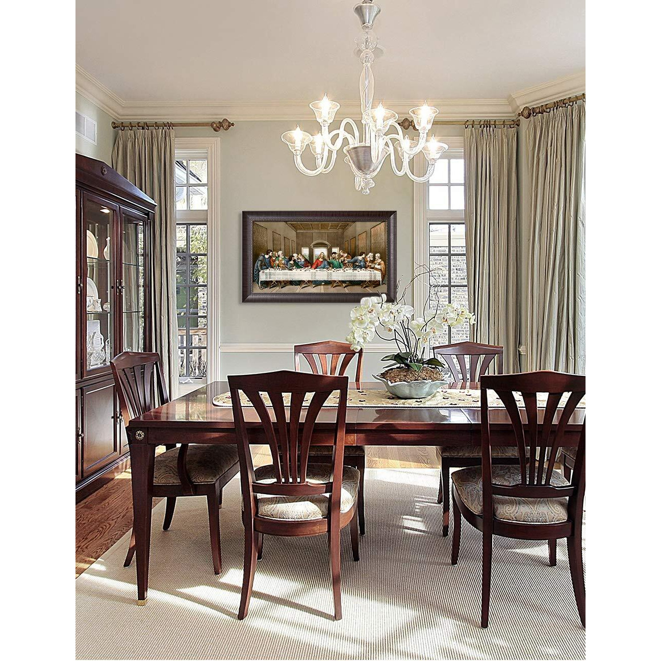 Decorarts - The Last Supper By Leonardo Da Vinci. Oil Painting Reproduction, Giclee Print On Canvas. Ready To Hang Framed Wall Art For Home And Office Decor. Total Size W/Frame 34X20