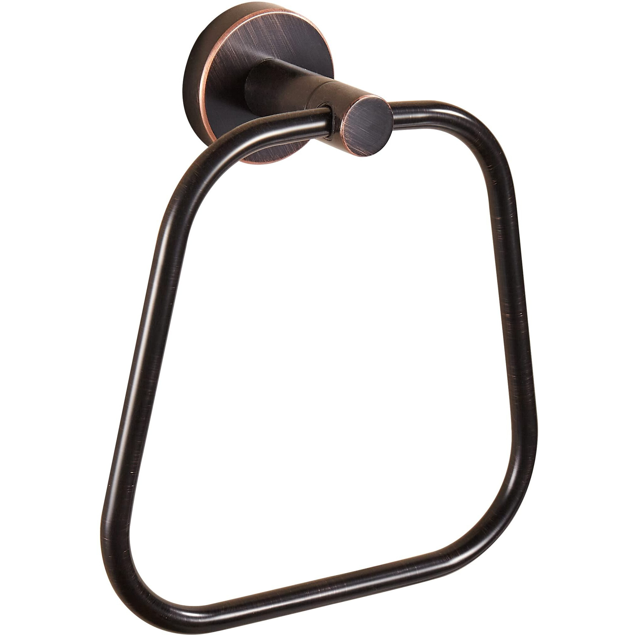 Bronze Hand Towel Holder, Bathroom Towel Ring Oil Rubbed, Bath Hand Towel Hangers Wall Mounted Farmhouse Rustic Orb Stainless Steel Trapezoid