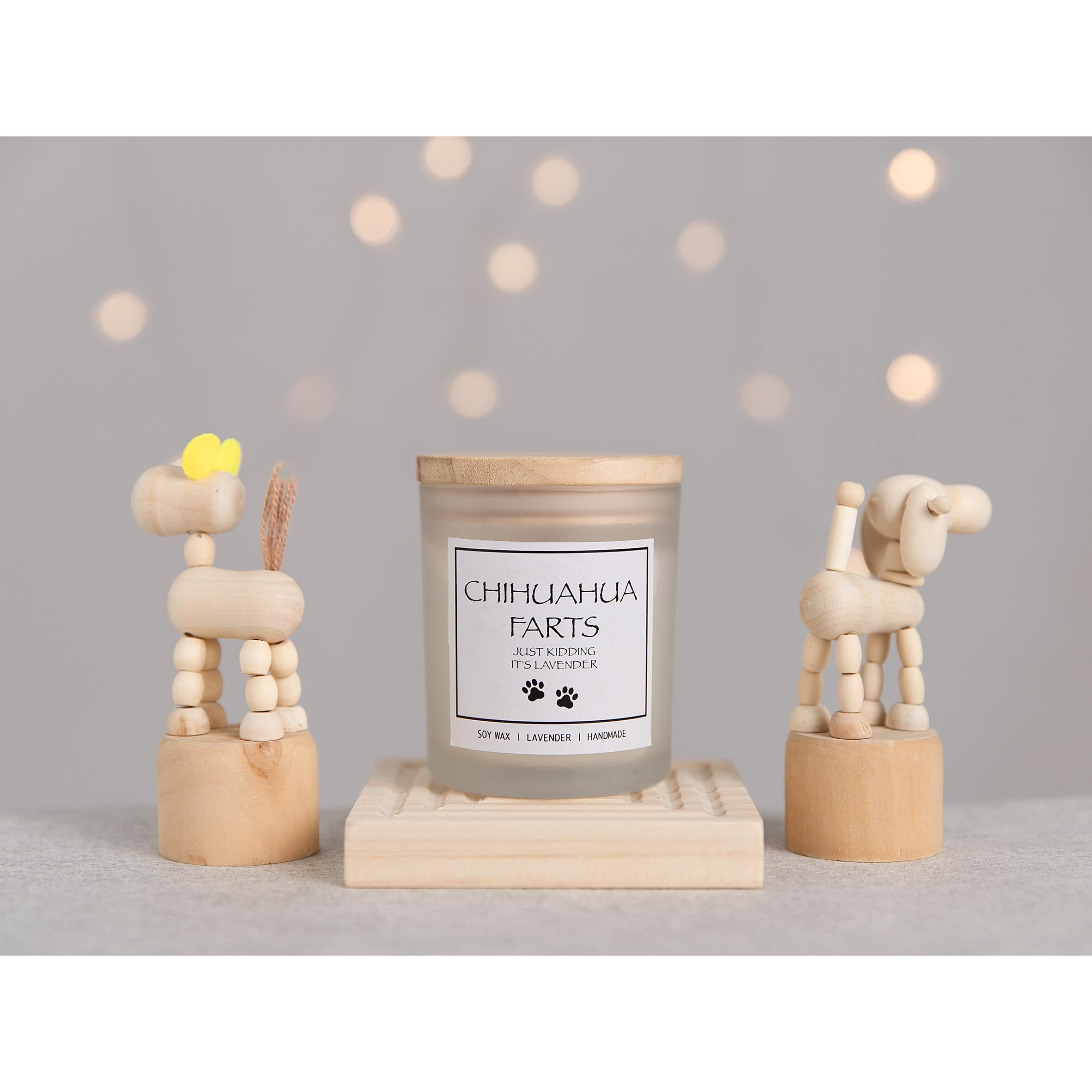 Chihuahua Gifts & Decor, Chihuahua Gifts For Women, Dog Mom Gifts For Women, Dog Farts Candle, Pet Friendly Lavender Scented Candle, Natural Soy Wax & Natural Essential Oils