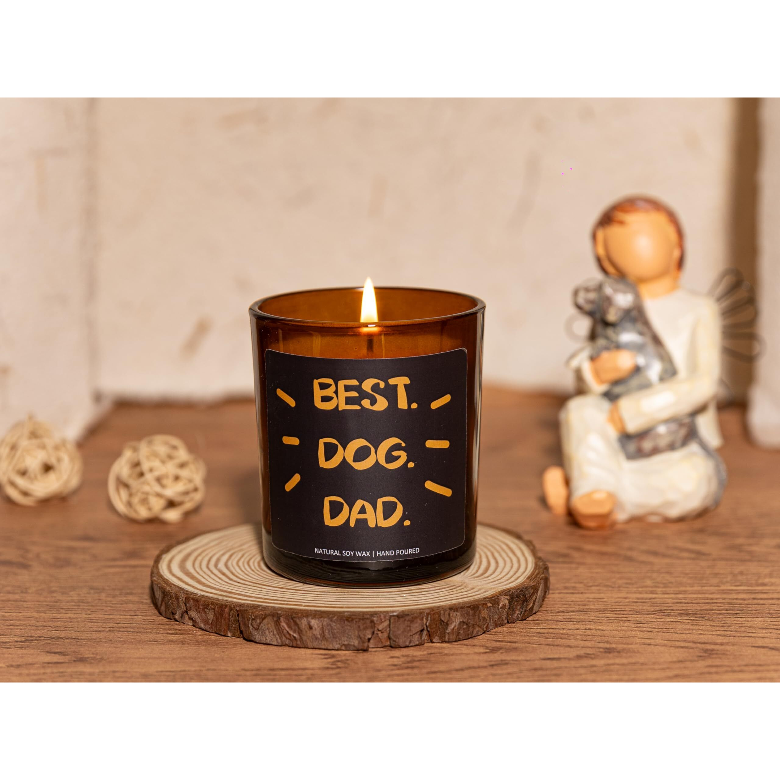 Best Dog Dad Candle, Dog Dad Gifts For Men - Lavender & Eucalyptus, Crafted By Natural Soy Wax & Natural Essential Oils