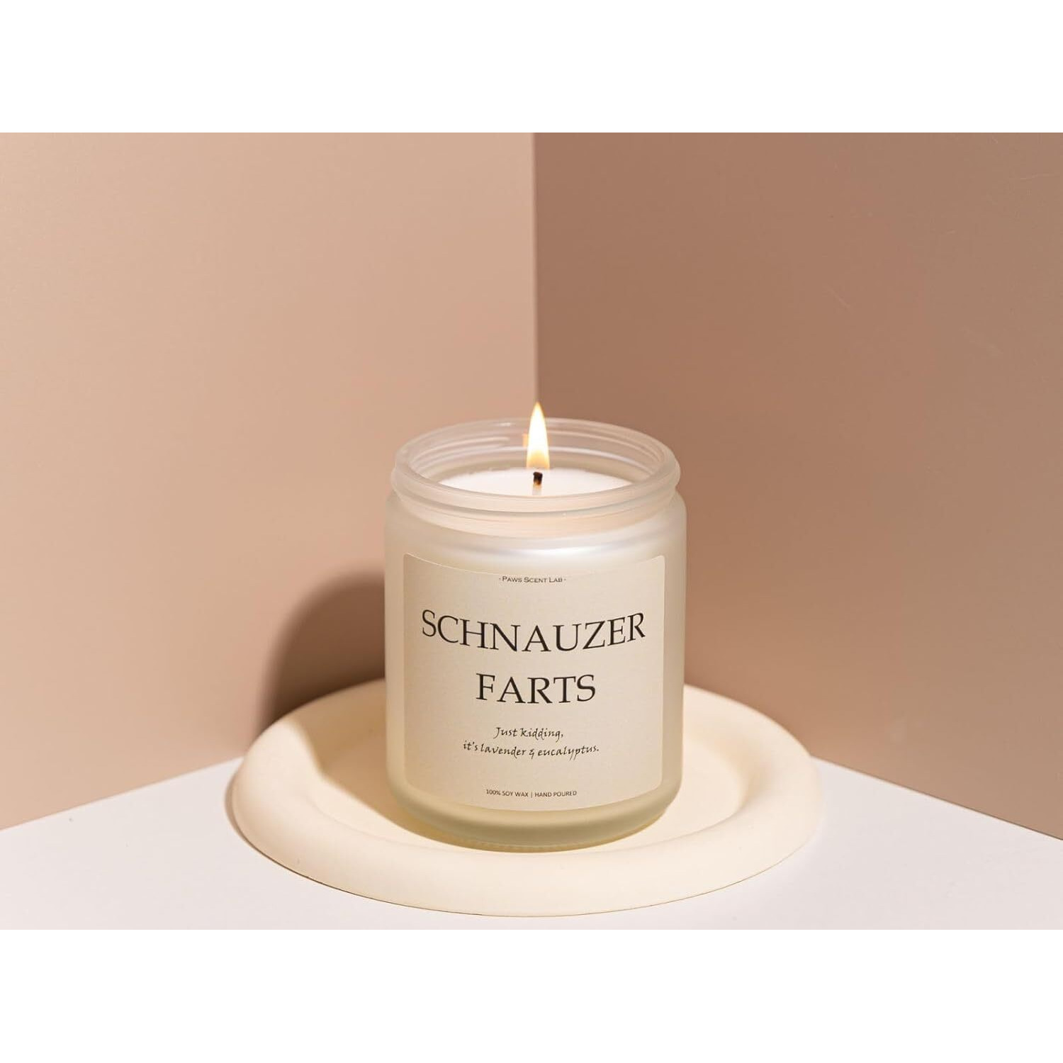 Schnauzer Gifts & Decor, Schnauzer Gifts For Women, Dog Farts Candle, Dog Mom Gifts For Women - Lavender & Eucalyptus, Crafted By Natural Soy Wax & Natural Essential Oils, 7Oz
