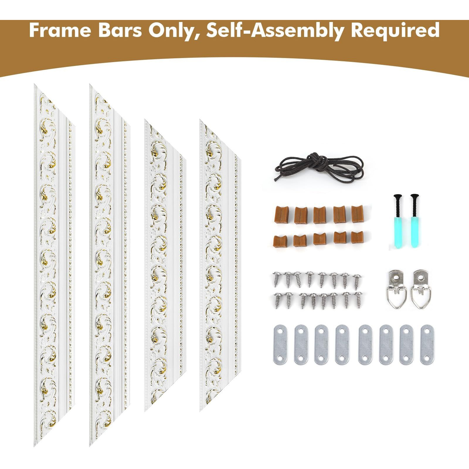 Folkor Ornate Canvas Frame For 20X30 Oil Paintings, Diy Wood Open Back Frame For Rustic Farmhouse Modern Home Decor, No Backboard & Cover, White Empty Frame For Fine Art Sunset Sunrise Landscape