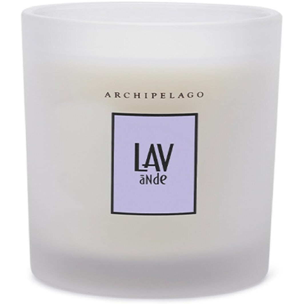 Archipelago Botanicals Hand-Poured Soy Wax Blend Scented Candle With Fragrance Oils, Lead-Free Cotton Wicks, Glass Candle Jar With Gift Box, Burns Approx. 60 Hours, Lavende, 10 Oz.