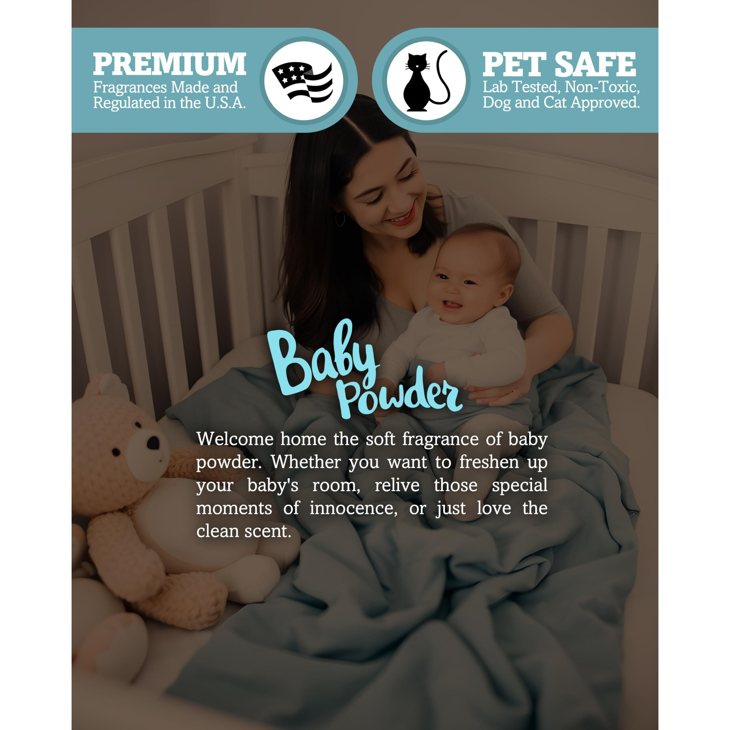 Shortie's Candle Company Baby Powder Wax Melts Bulk Pack - Formula 117-4 Highly Scented 3 Oz. Bars (12 Oz. Total) - Made With Natural Oils - Fresh & Clean Air Freshener Cubes Collection