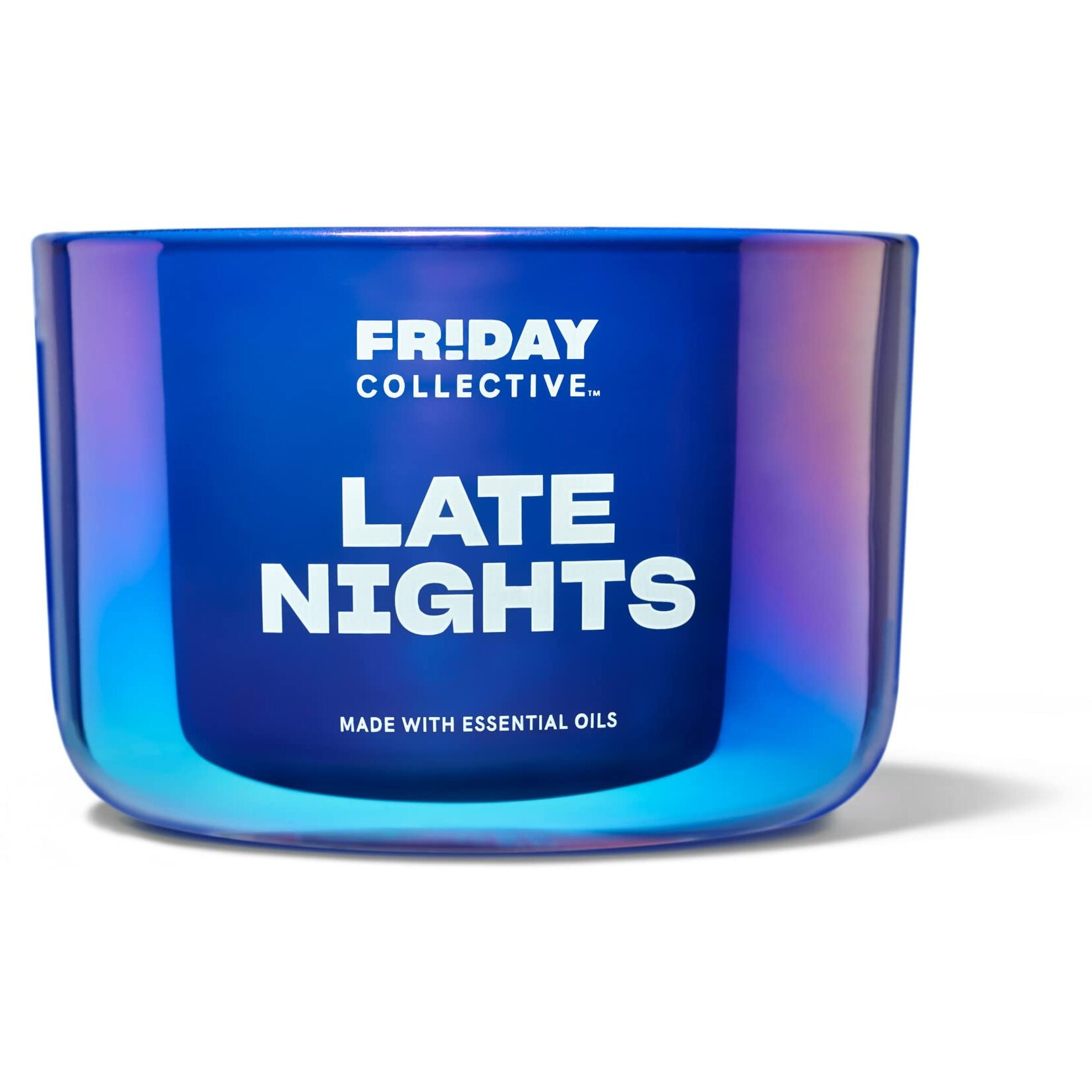 Friday Collective Late Nights Candle, Floral Scented, Made With Essential Oils, 3 Wicks, 13.5 Oz