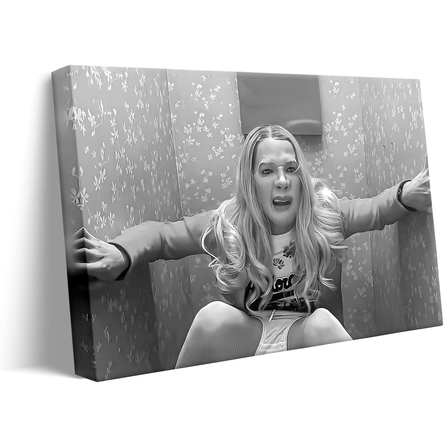 B.B.F Make Funny Framed Canvas Wall Art Bathroom Decor Black And White Comedy Movies Poster White Chicks Oil Painting Modern Artwork For Living Room Dorm Wall Home Decoration (20X24Inch)