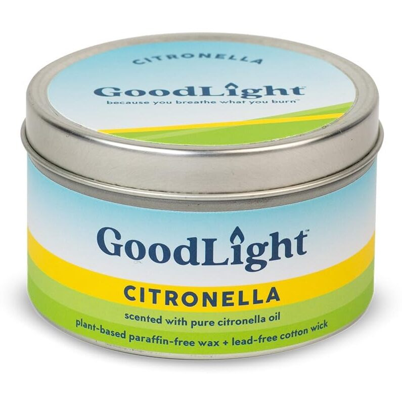 Goodlight Paraffin-Free Scented Candle, Clean Burning Non-Toxic Tin Candles, Citronella Essential Oil Scented Travel Candle