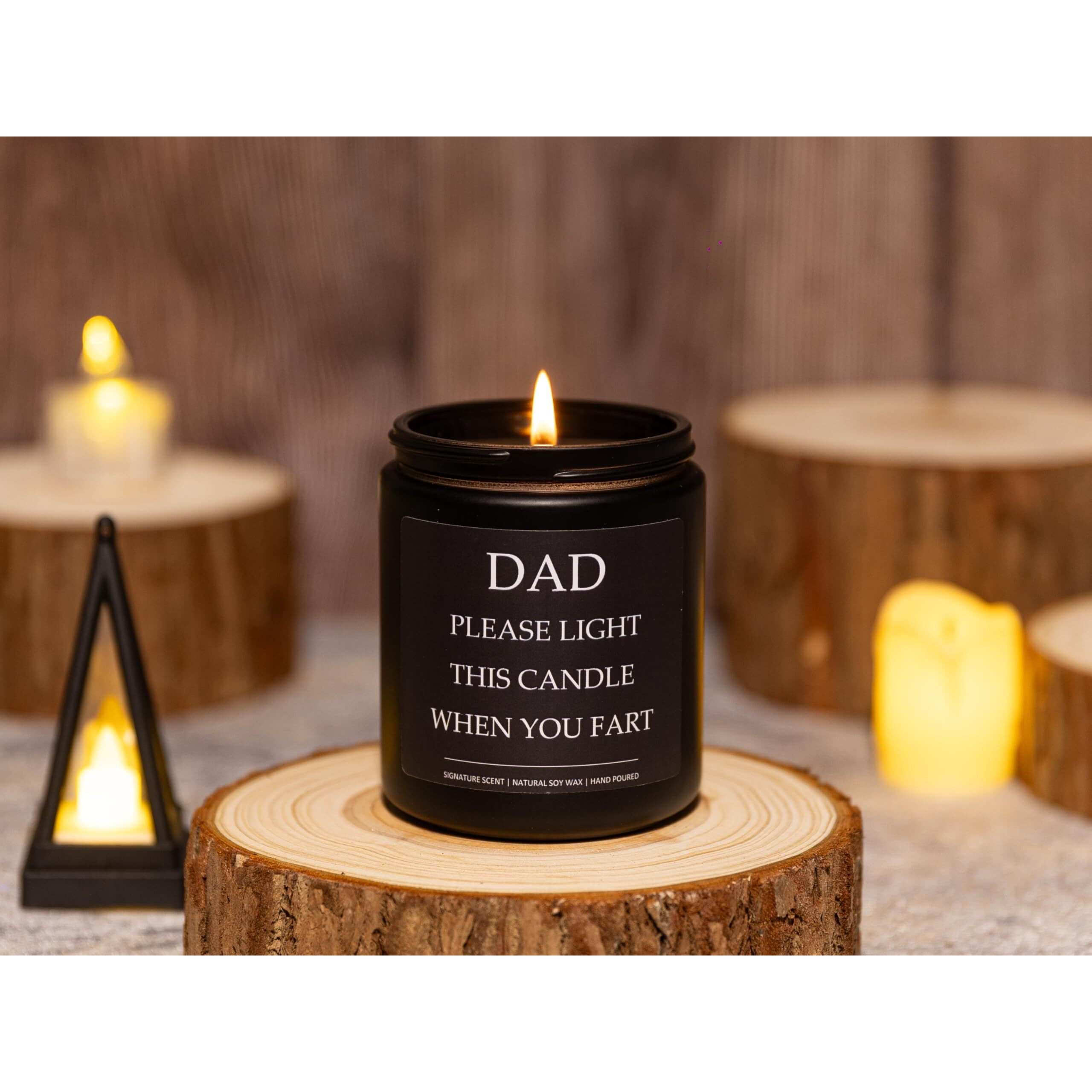 Dad Birthday Gift, Gifts For Daddy, Dad Gifts From Daughter & Son, Daddy Please Light This Candle When You Fart - Sandalwood Scented Candle, Crafted By Natural Soy Wax & Natural Essential Oils, 7Oz