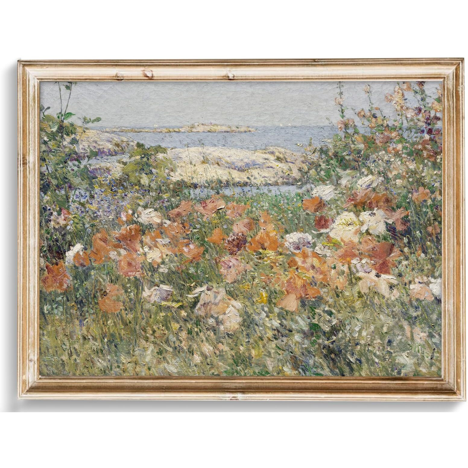 Uniro Vintage Wall Art, Farmhouse Wall Art Spring Seaside Wildflowers Wall Decor, French Country Decor Canvas Prints Floral Landscape Oil Painting Vintage Art Pictures For Bedroom Bathroom Kitchen Decor( 8"" X 10""-Unframed)