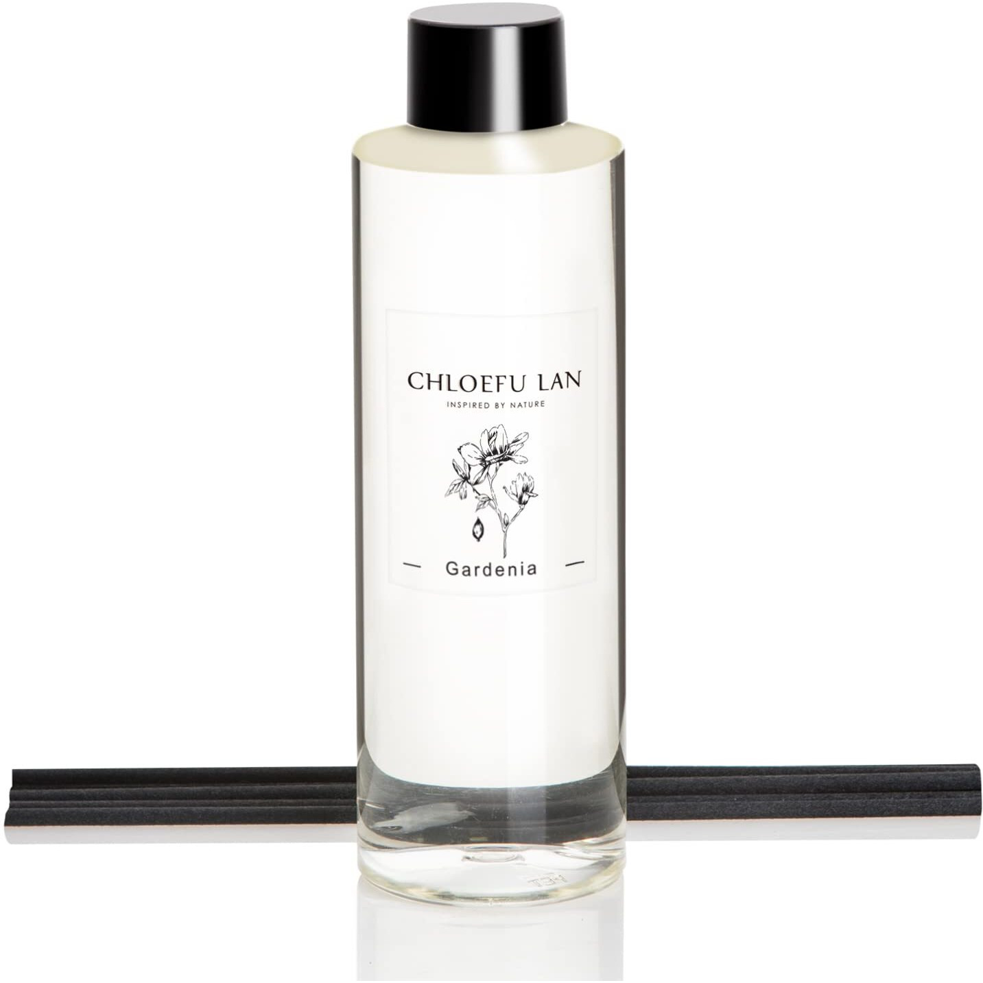 Chloefu Lan Gardenia Re  D Diffuser Refill 200Ml/6.76 Fl Oz, Natural Essential Scented Oil, Best For Aromatherapy, Spa And Home, 0% Alcohol, A Fresh Clean Scent, Free Set Of Diffuser Sticks