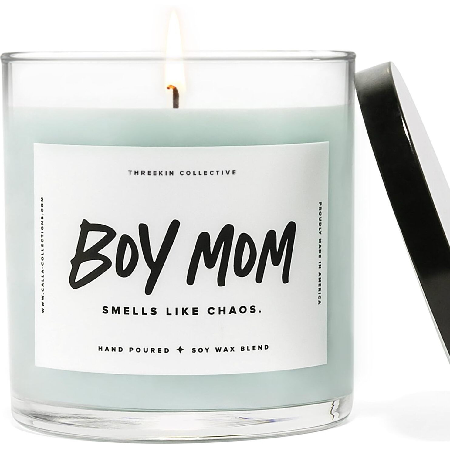 Threekin Scented Candles For Boy Mom, Natural Soy Wax Candles For Home, Relaxing Aromatherapy For Moms, Driftwood Essential Oils With A Hint Of Chaos, Long Lasting Candle Burns For 75 Hours