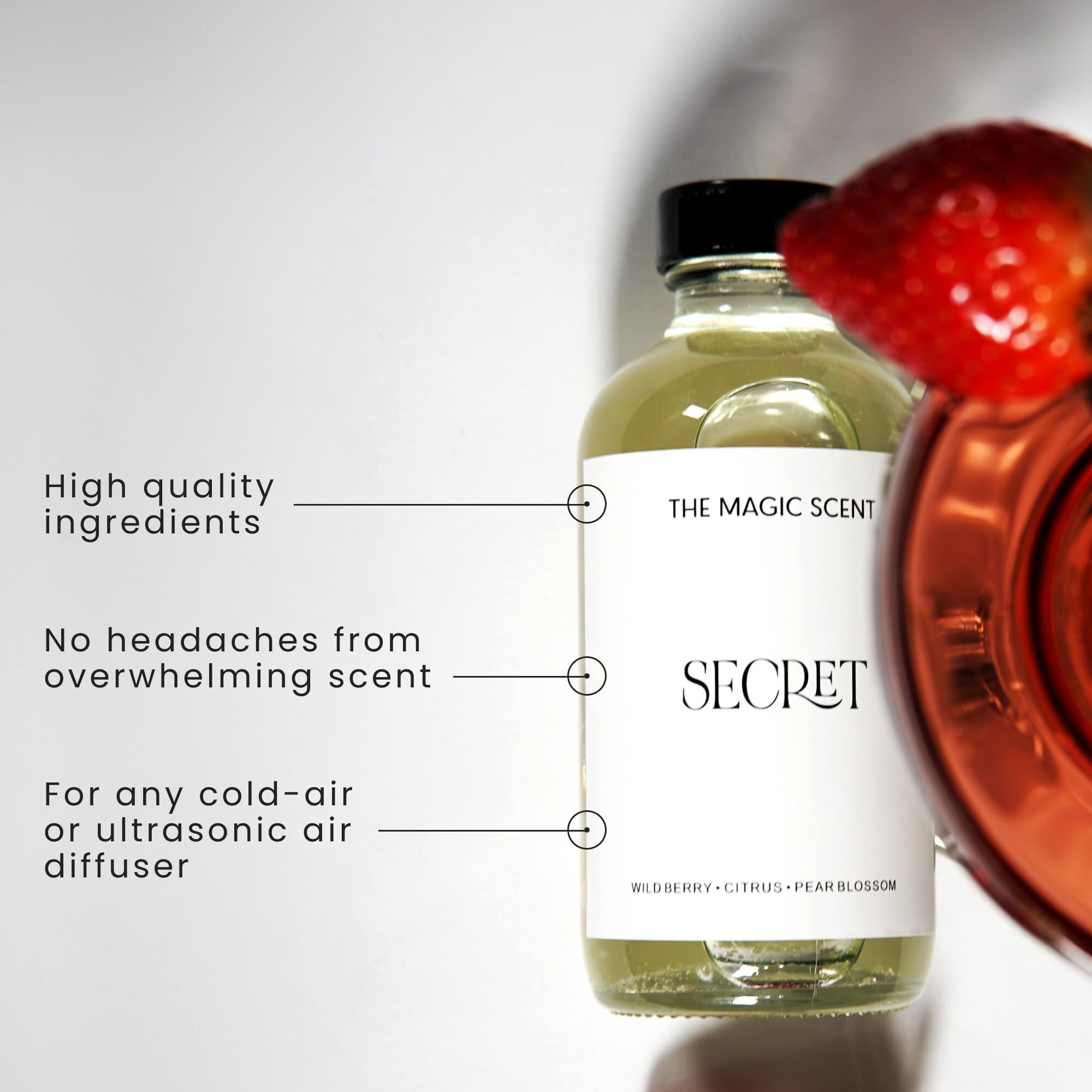The Magic Scent Secret Oils For Diffuser - Hvac, Cold-Air, & Ultrasonic Diffuser Oil - Essential Oils For Diffusers Aromatherapy - Rose And Jasmine Oil - 4 Fl Oz, 120 Ml