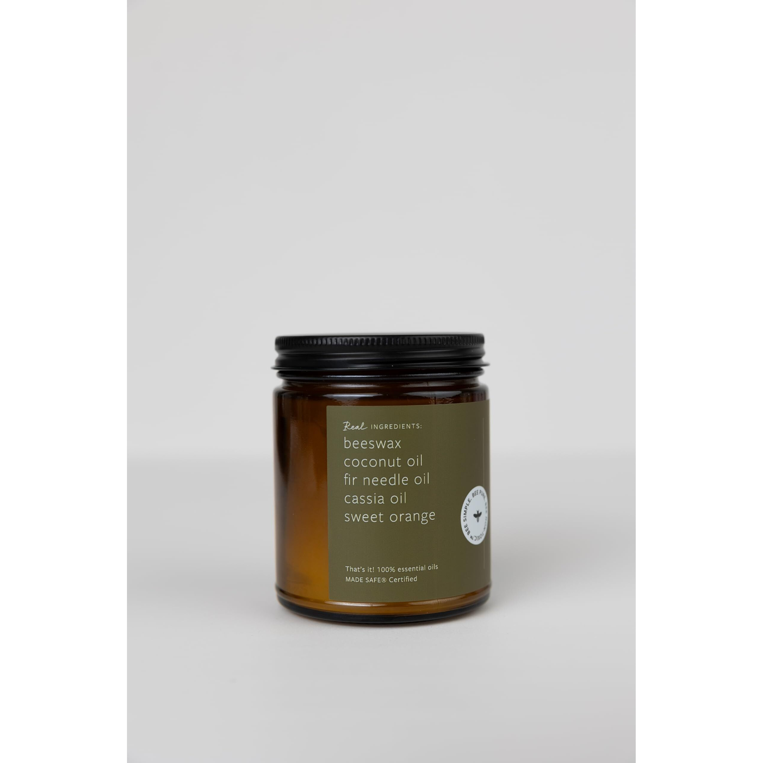 Fontana Candle Co - Citrus Peel & Pine Candle | Lightly Scented Candle | Made From Beeswax, Coconut Oil And Essential Oil | Wood Wick | Long Lasting | Clean Burn And Non Toxic