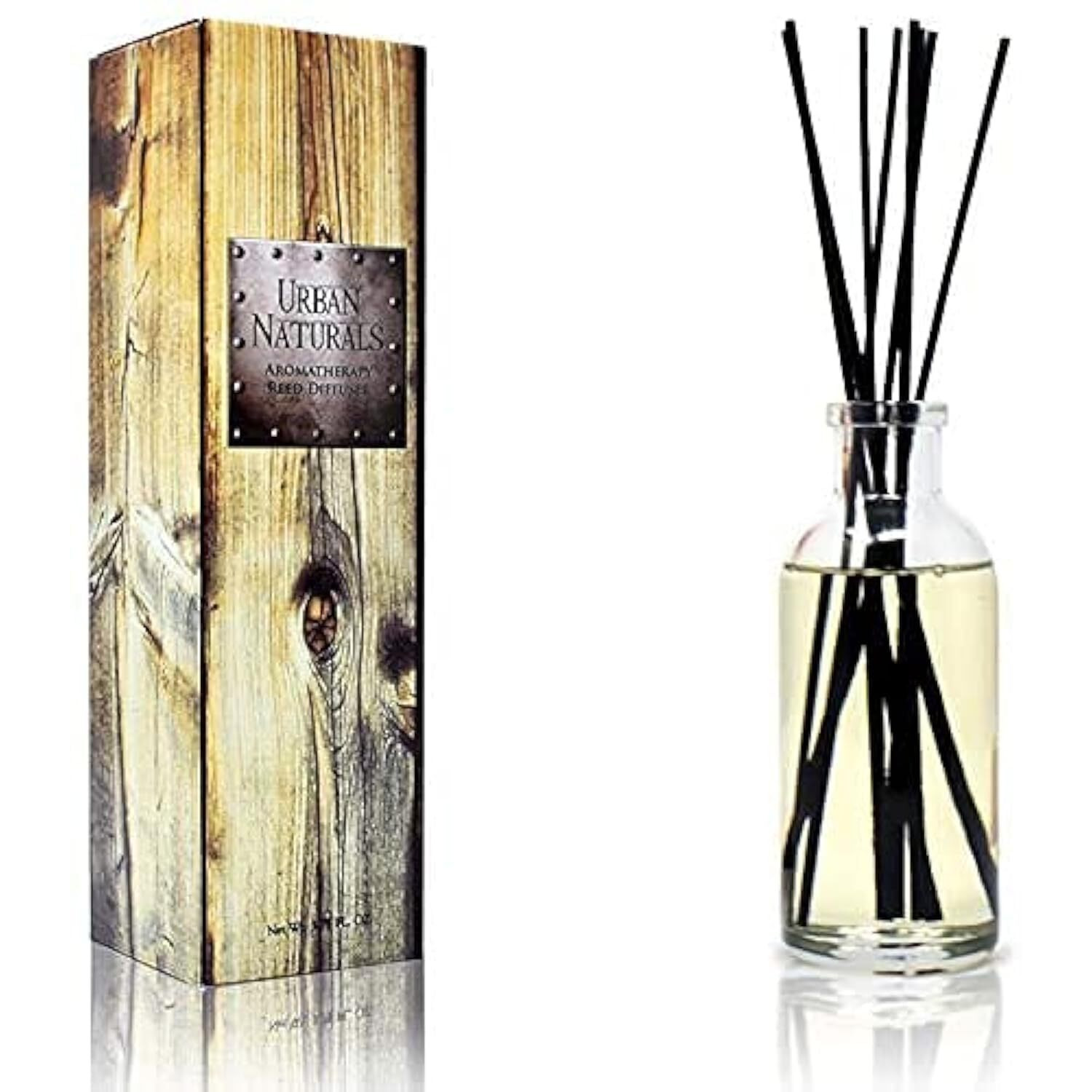 Urban Naturals Black Teakwood Reed Diffuser Scent Sticks Gift Set | Mahogany & Black Teakwood Blend With Lavender, Geranium & Oak Wood | Scented Oil For Mid To Large Size Rooms. Vegan. Made In The Usa