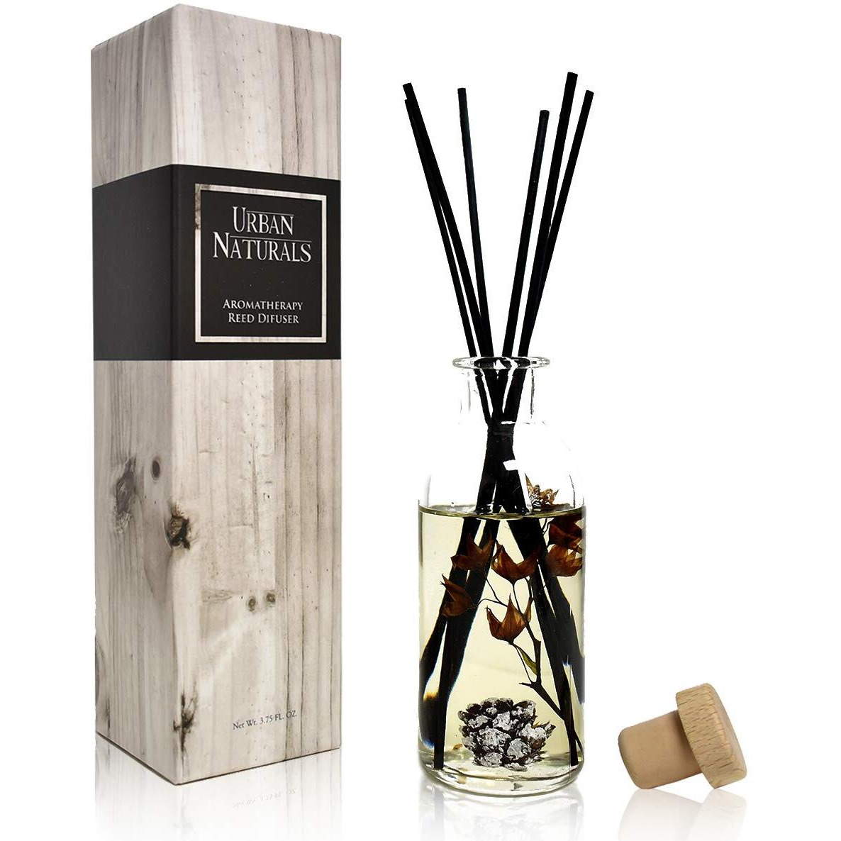 Urban Naturals Mountain Air Scented Fragrance Oil Reed Diffuser & Room Freshener | Golden Apples, Birch Wood, Fennel, Pear Eucalyptus, Mint & Aromatic Sage | Decorative Botanicals | Vegan | Usa Made