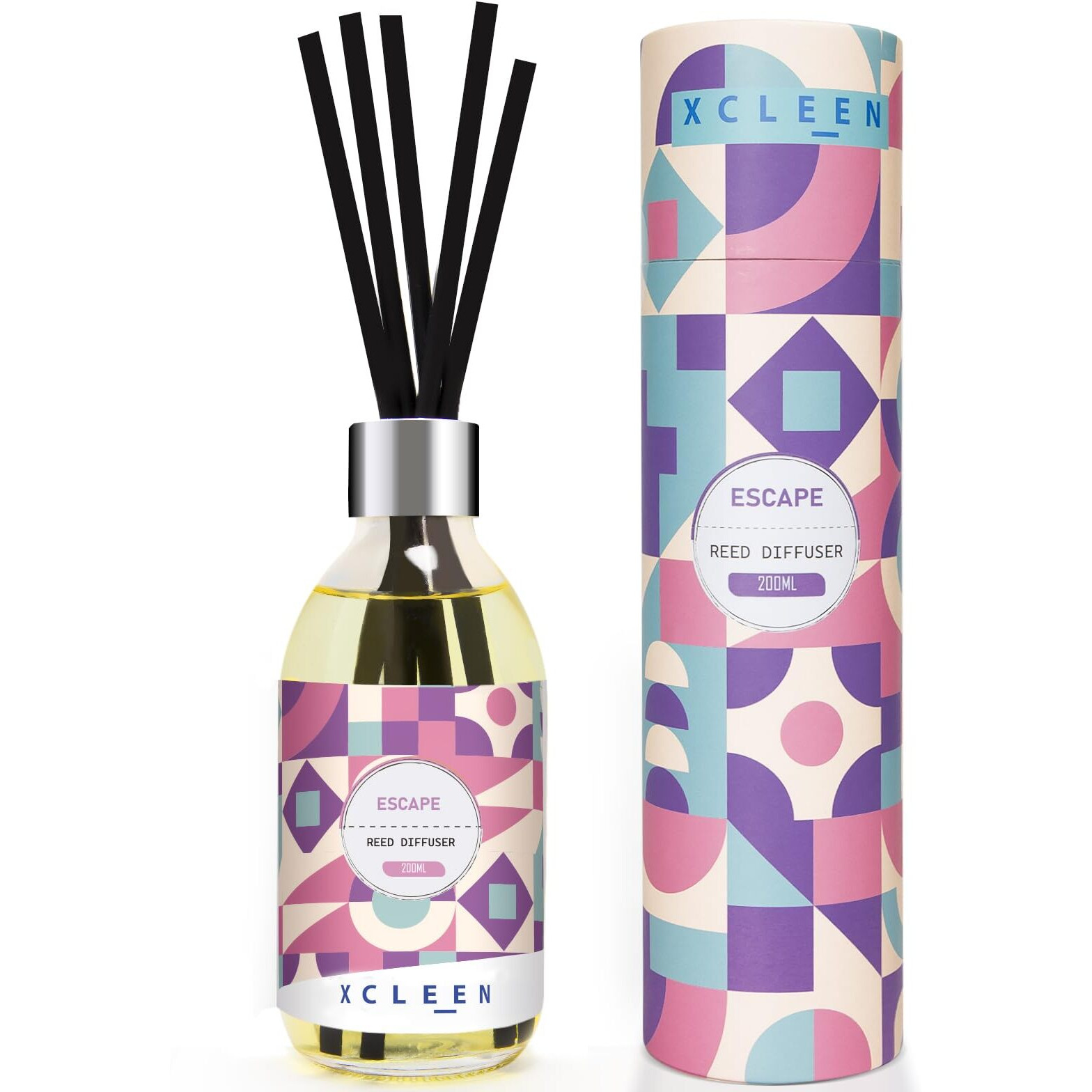 Xcleen Escape Reed Diffuser Set, 6.7 Oz Large Bottle Scent Diffuser With Sticks, Home Fragrance Oil Diffuser For Bathroom Office Air Freshener, More Masculine Scent