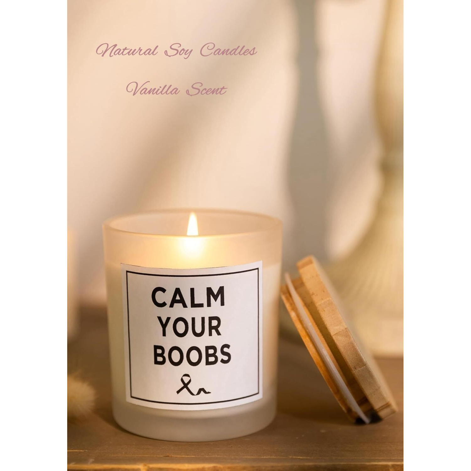 Funny Boob Candle, After Breast Surgery Gifts For Women, Calm Your Boobs, Birthday Gifts For Women, Mom, Wife, Sister, Girlfriend, Vanilla Scented Candle, Natural Soy Wax & Natural Essential Oils