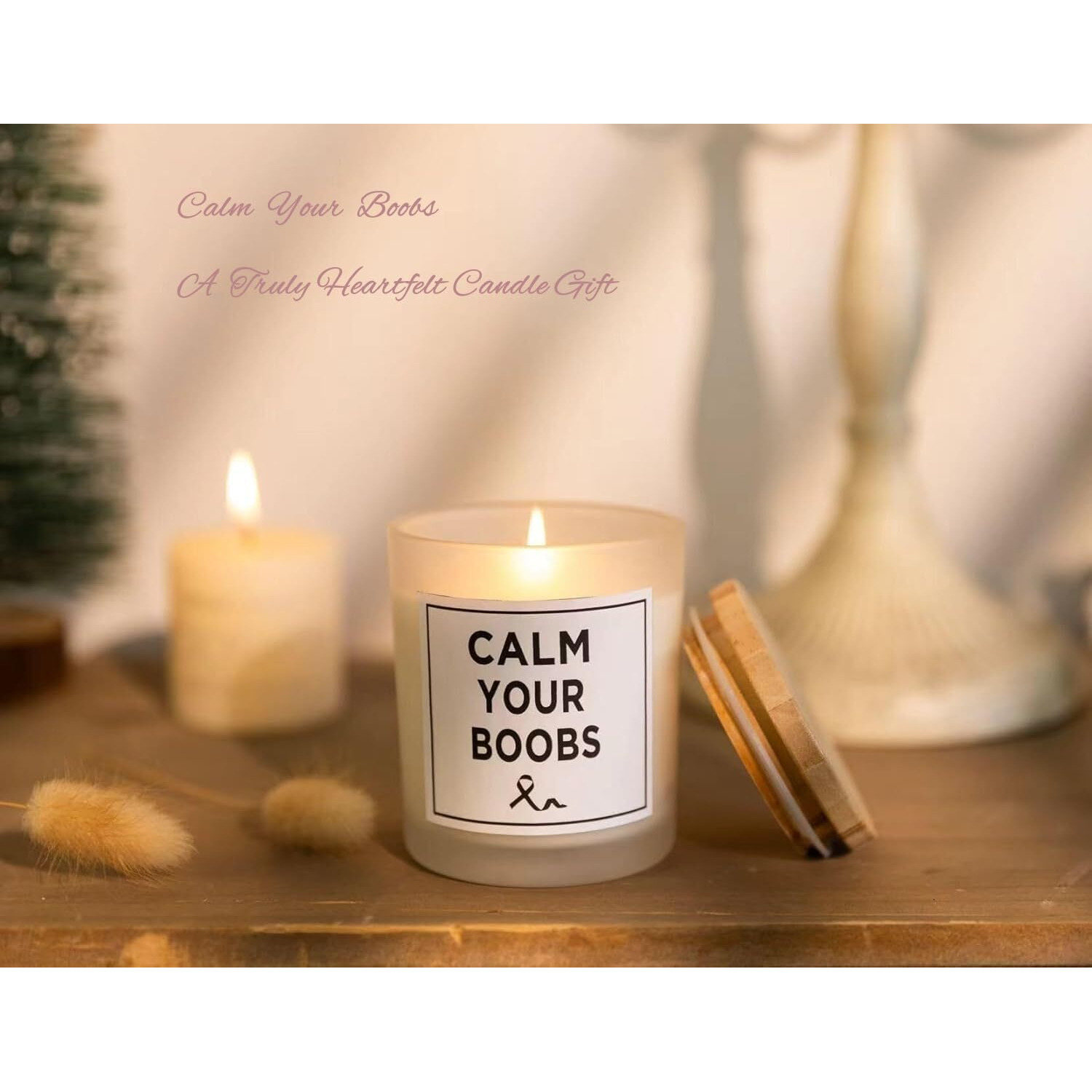 Funny Boob Candle, After Breast Surgery Gifts For Women, Calm Your Boobs, Birthday Gifts For Women, Mom, Wife, Sister, Girlfriend, Vanilla Scented Candle, Natural Soy Wax & Natural Essential Oils