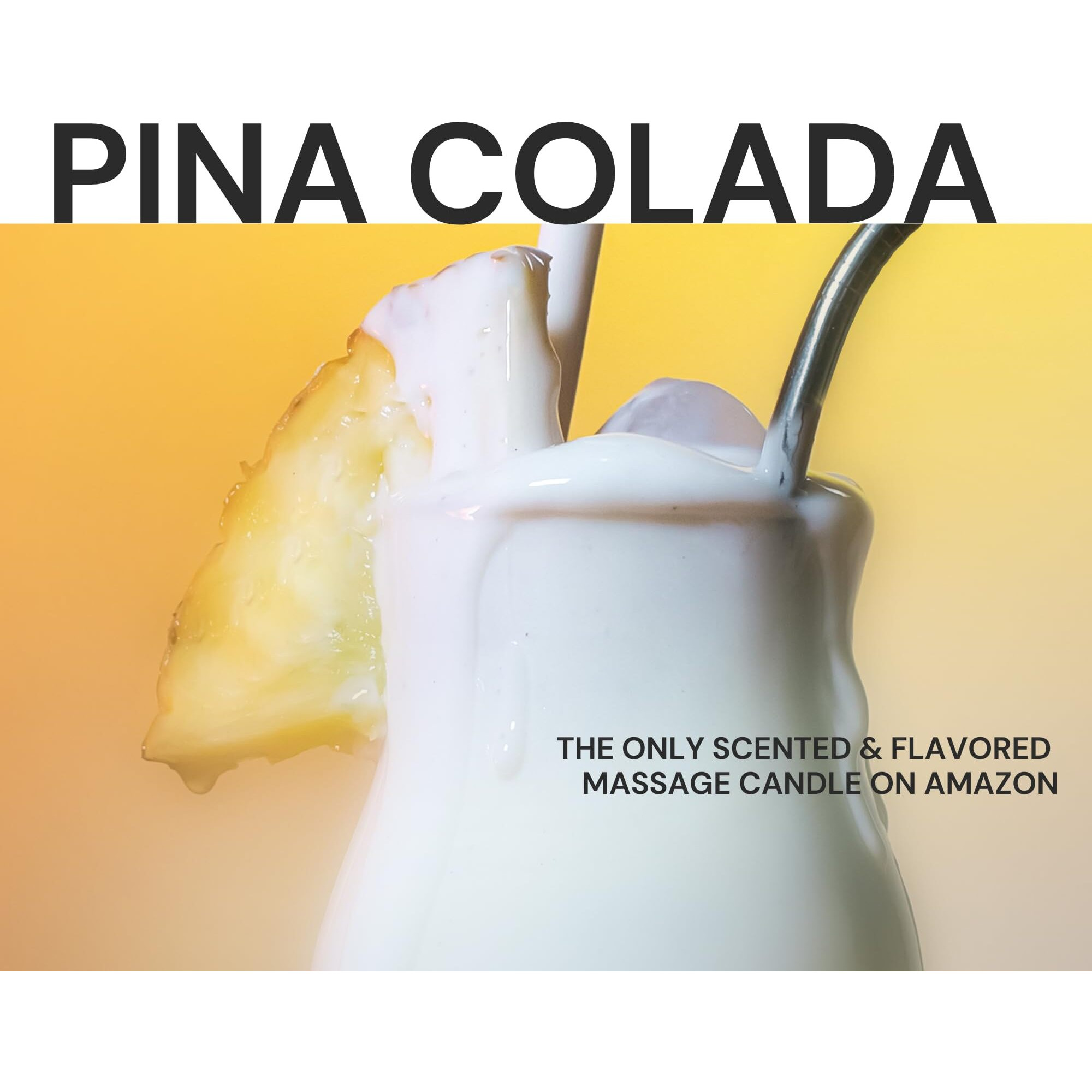 Pour Drip Massage Candle Pina Colada - Scented And Flavored Soy Wax Aromatherapy Candle For Relaxing Oil Therapy, Tiktok Viral Trend