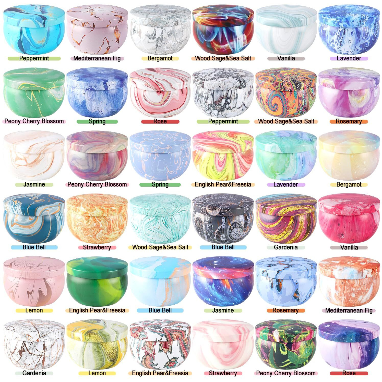 Set Of 36 Scented Candle Gift Set,Natural Pure Soy Wax Aromatherapy Candles Essential Oils For Home And Women