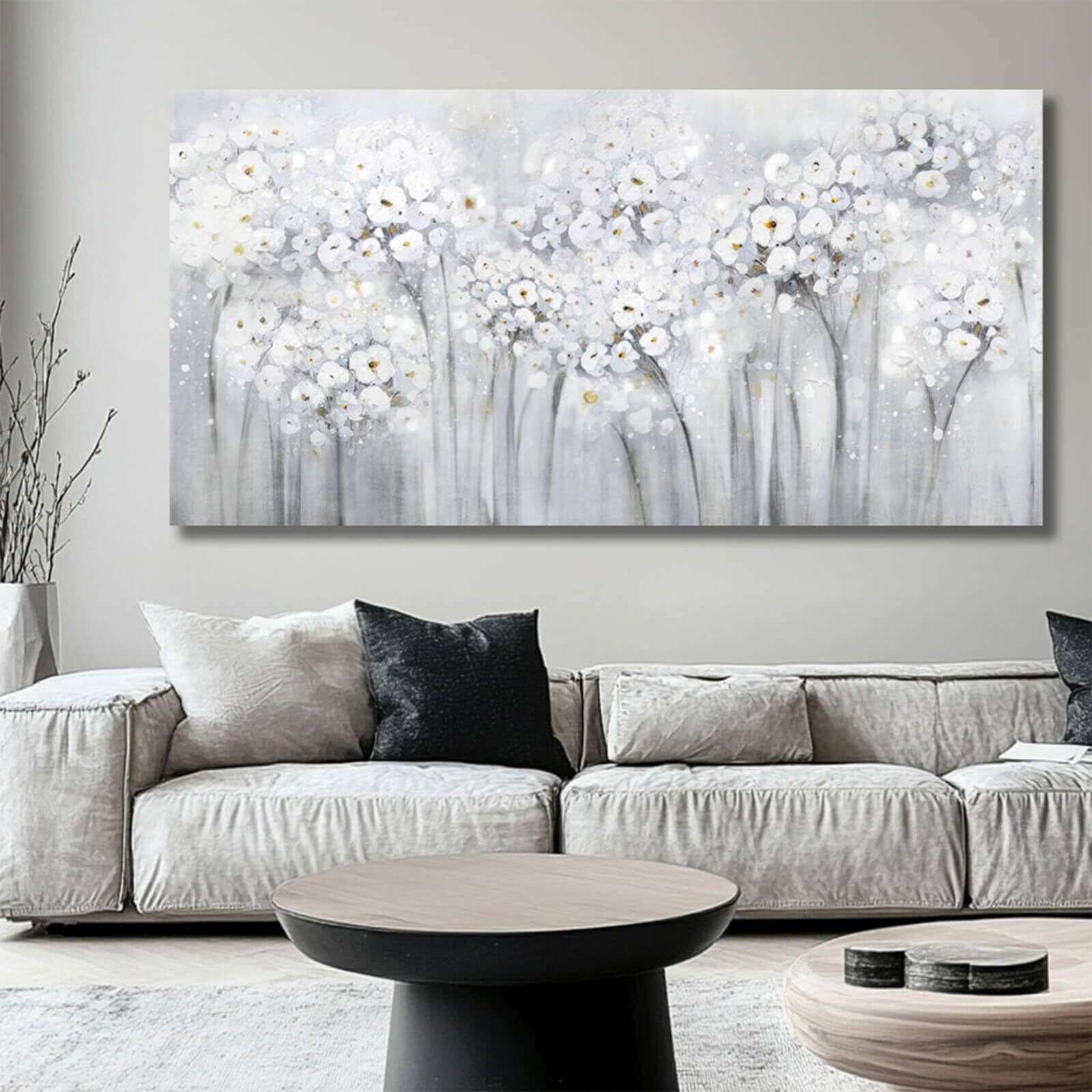Wall Decor For Living Room Landscape Artwork Blossom Oil Paintings For Bedroom Kitchen Office Home Decorations 29"&quotX58""