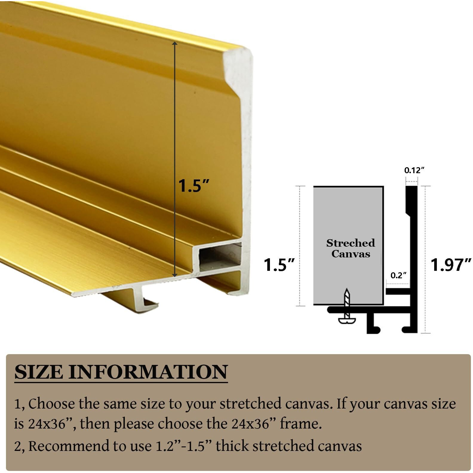 Akfado Floating Frame For 16X20 Canvas Paintings Prints, Diy Metal Floater Frame For Portrait Landscape Oil Paintings, Painting Frame For Art Show Gallery Wall Home Office Living Room Decor (Gold)