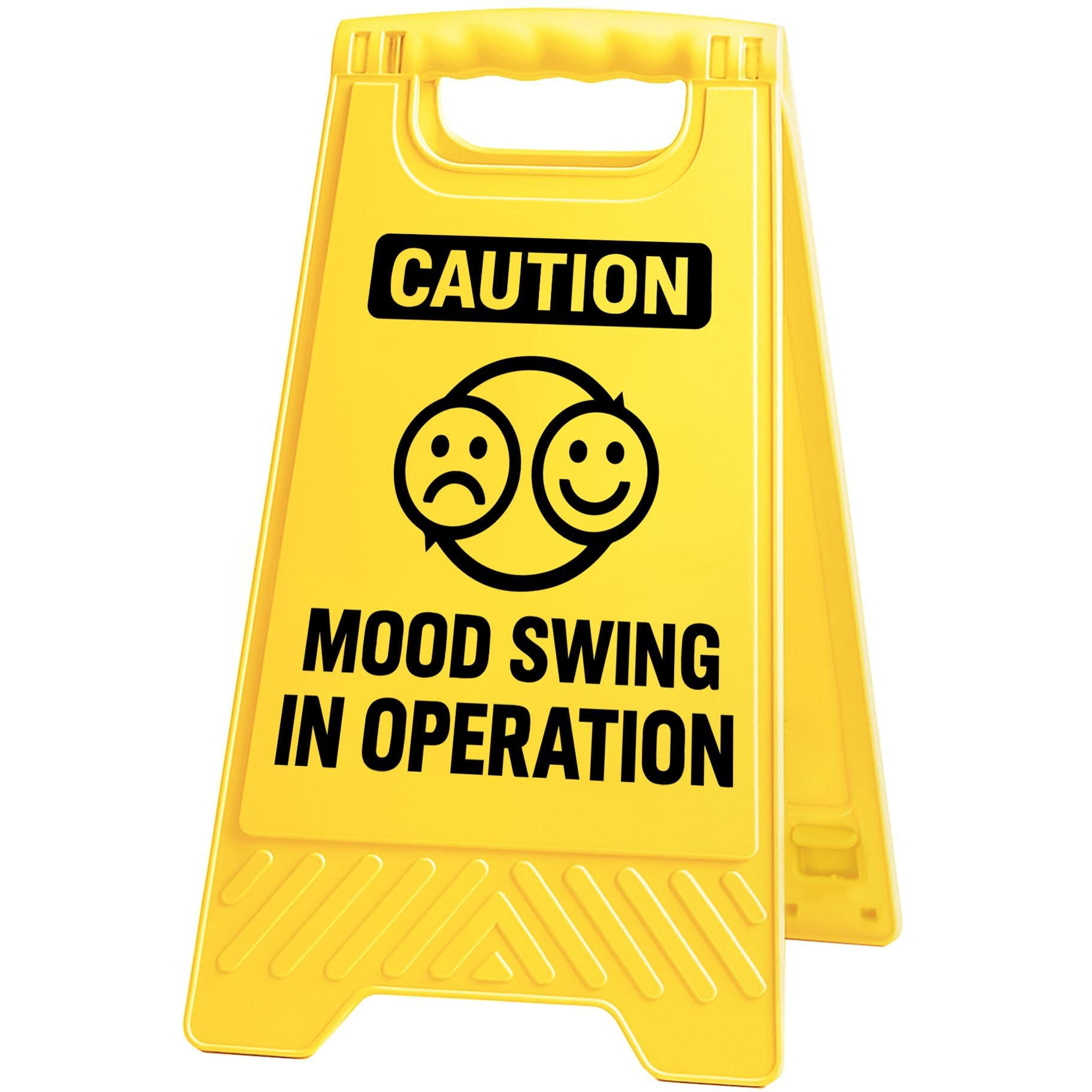 Exuberium Caution Funny Office Desk Decor Sign Gag Gifts For Women Coworkers Caution Mood Swing In Operation Sarcastic Desk Decor Multi-Functional Phone Holder Mirror Table Sign White Elephant Gifts