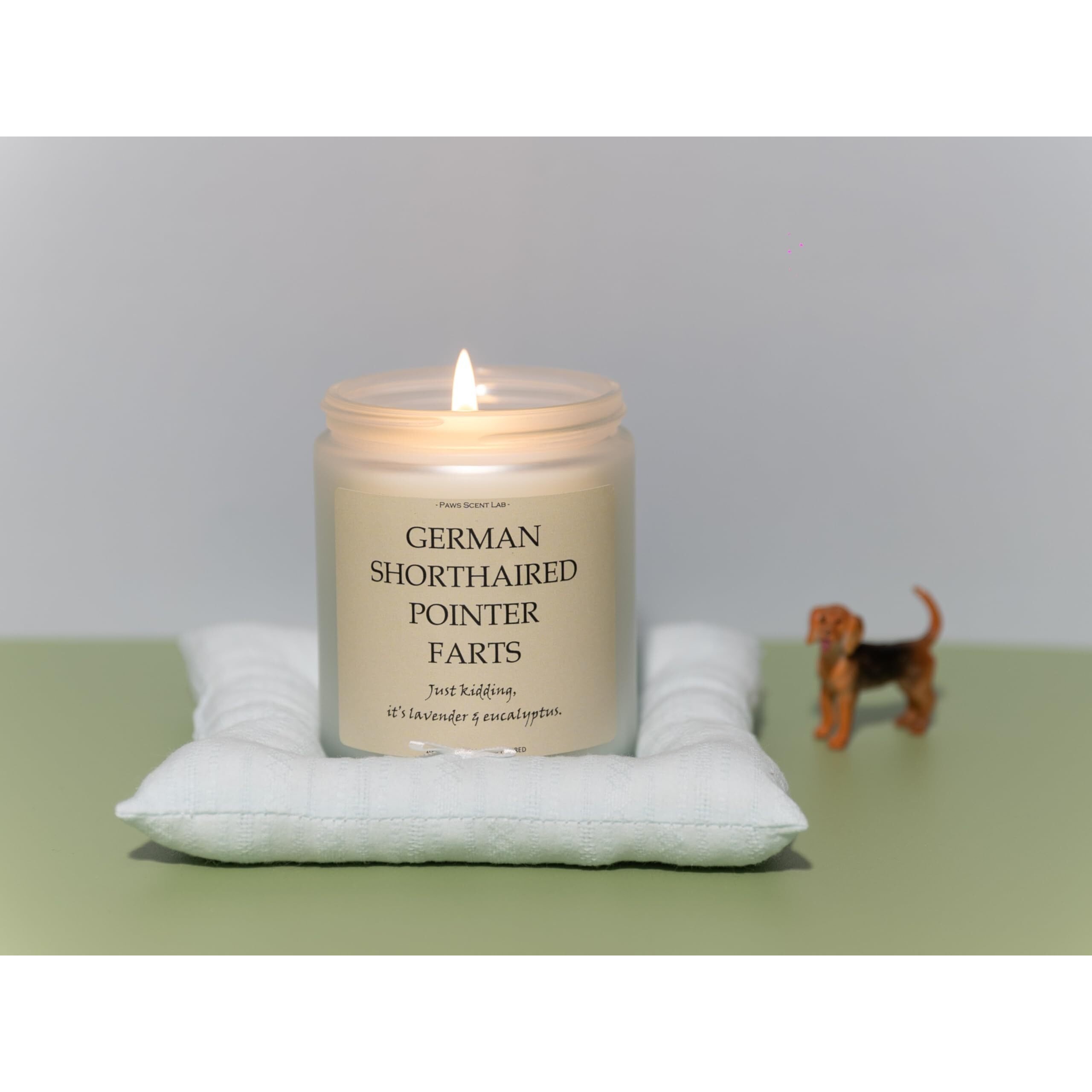 German Shorthaired Pointer Gifts, Gsp Gift, Dog Farts Candle, Dog Mom Gifts For Women - Lavender & Eucalyptus, Crafted By Natural Soy Wax & Natural Essential Oils, 7Oz