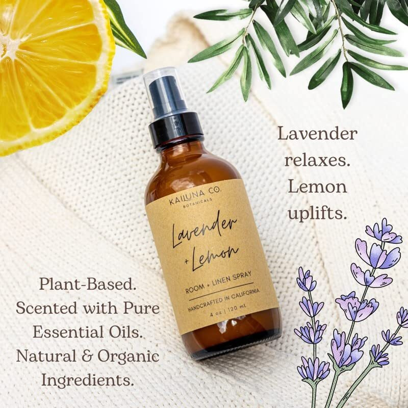 Kailuna Co. Lavender Lemon Artisan Natural Room, Linen, And Pillow Spray, Pure Organic Essential Oils, Made In California (4 Oz)